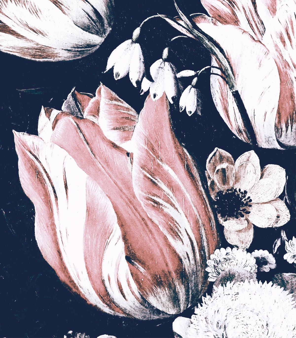 Tapeta Floral Navy - Wallcolors®