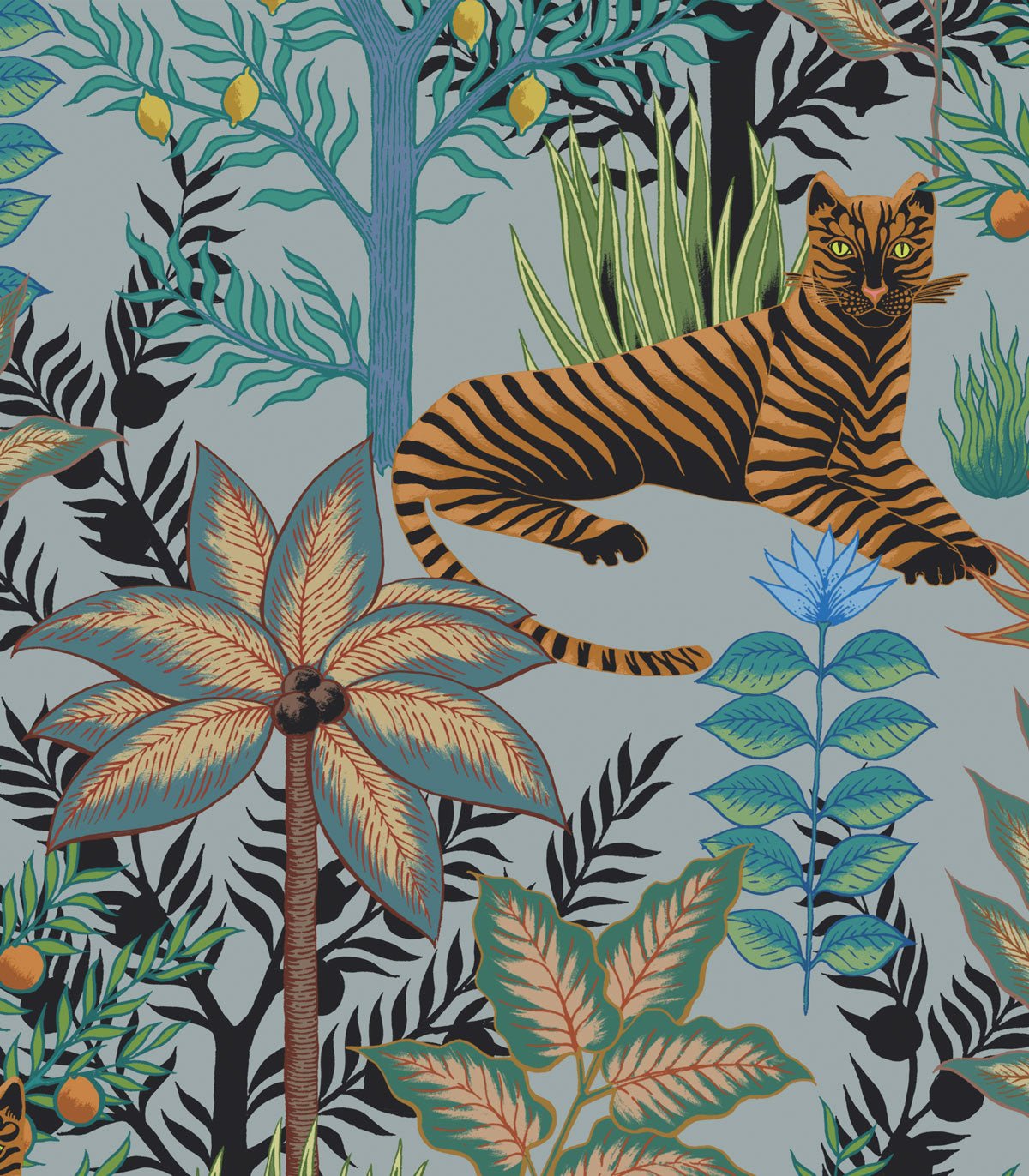 Dots Gold Tigers Light Blue - Wallcolors®