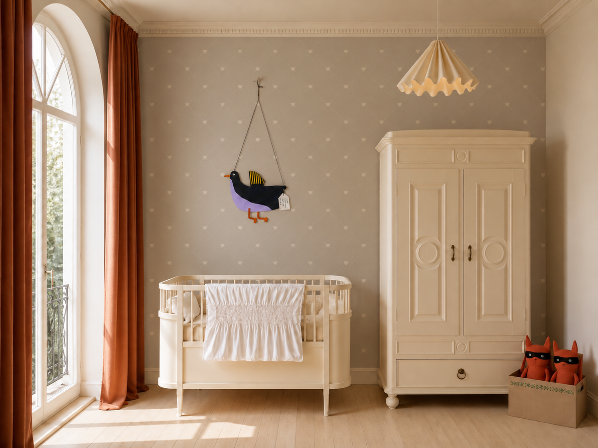 Tapete Heart Lattice Pearl Grey
