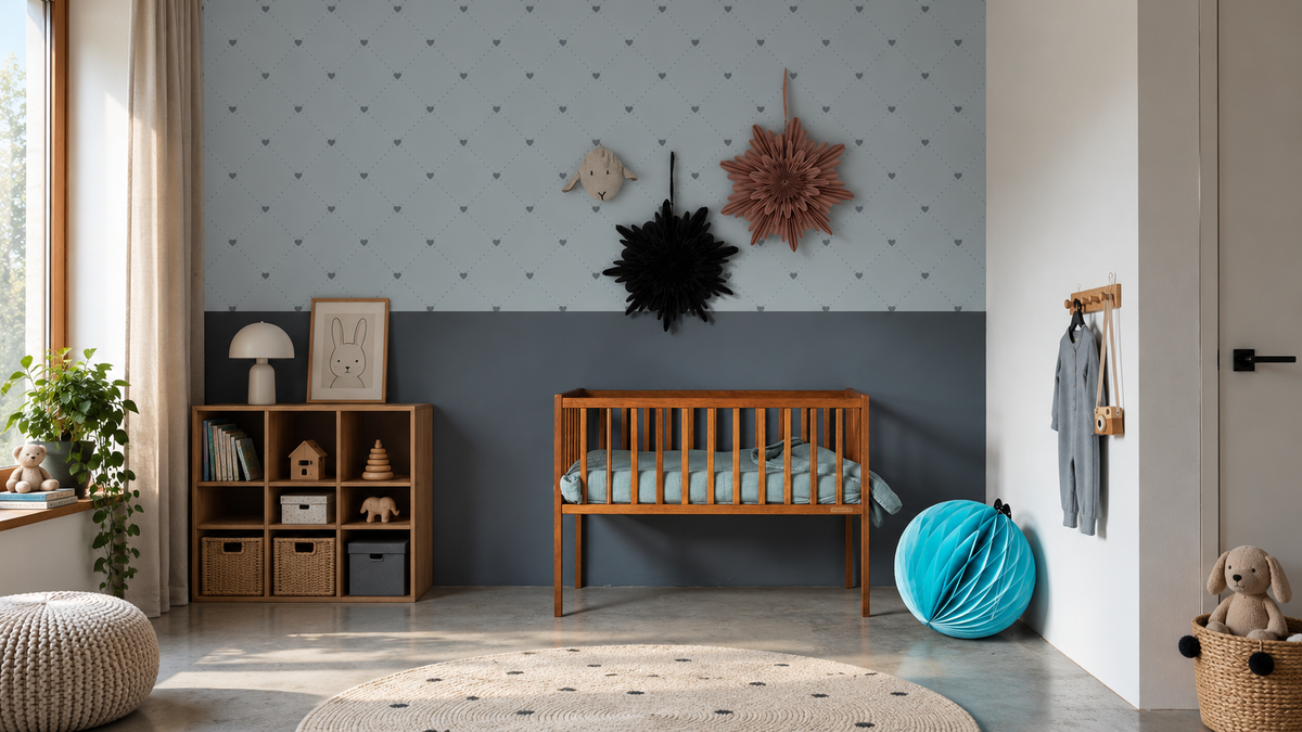 Tapete Heart Lattice Powder Blue