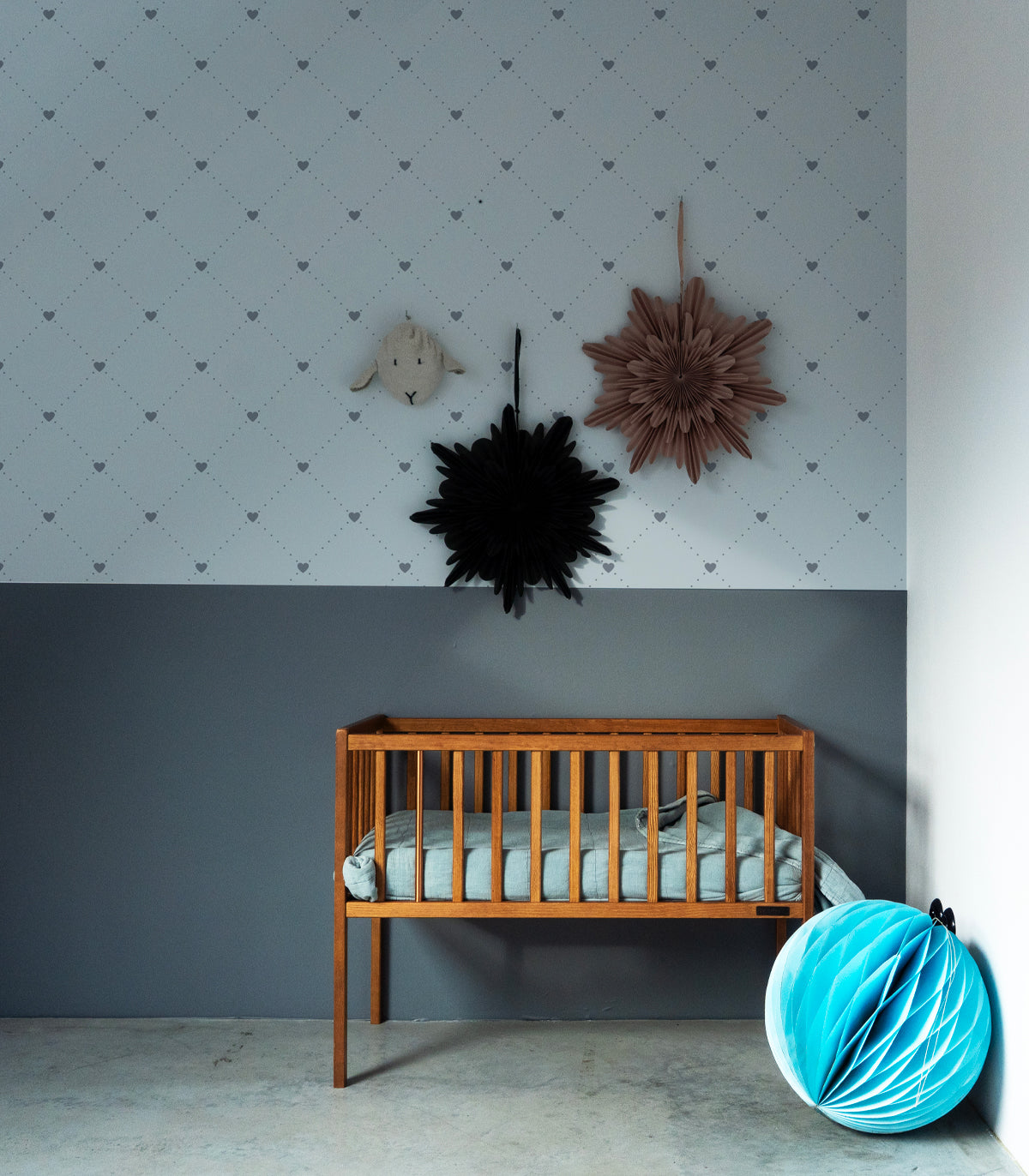 Tapeta Heart Lattice Powder Blue