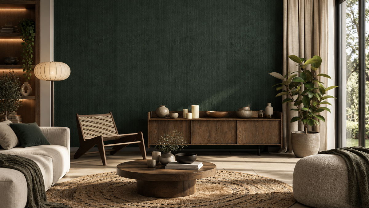 Wallpaper Herringbone green