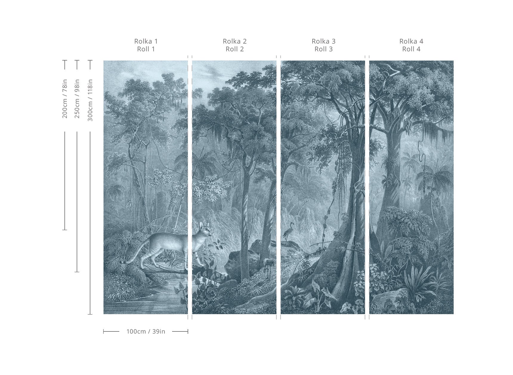 Papel pintado Jungle Cat Blue