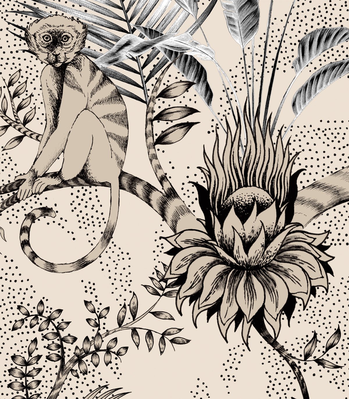 Tapeta Jungle Team Beige - Wallcolors®