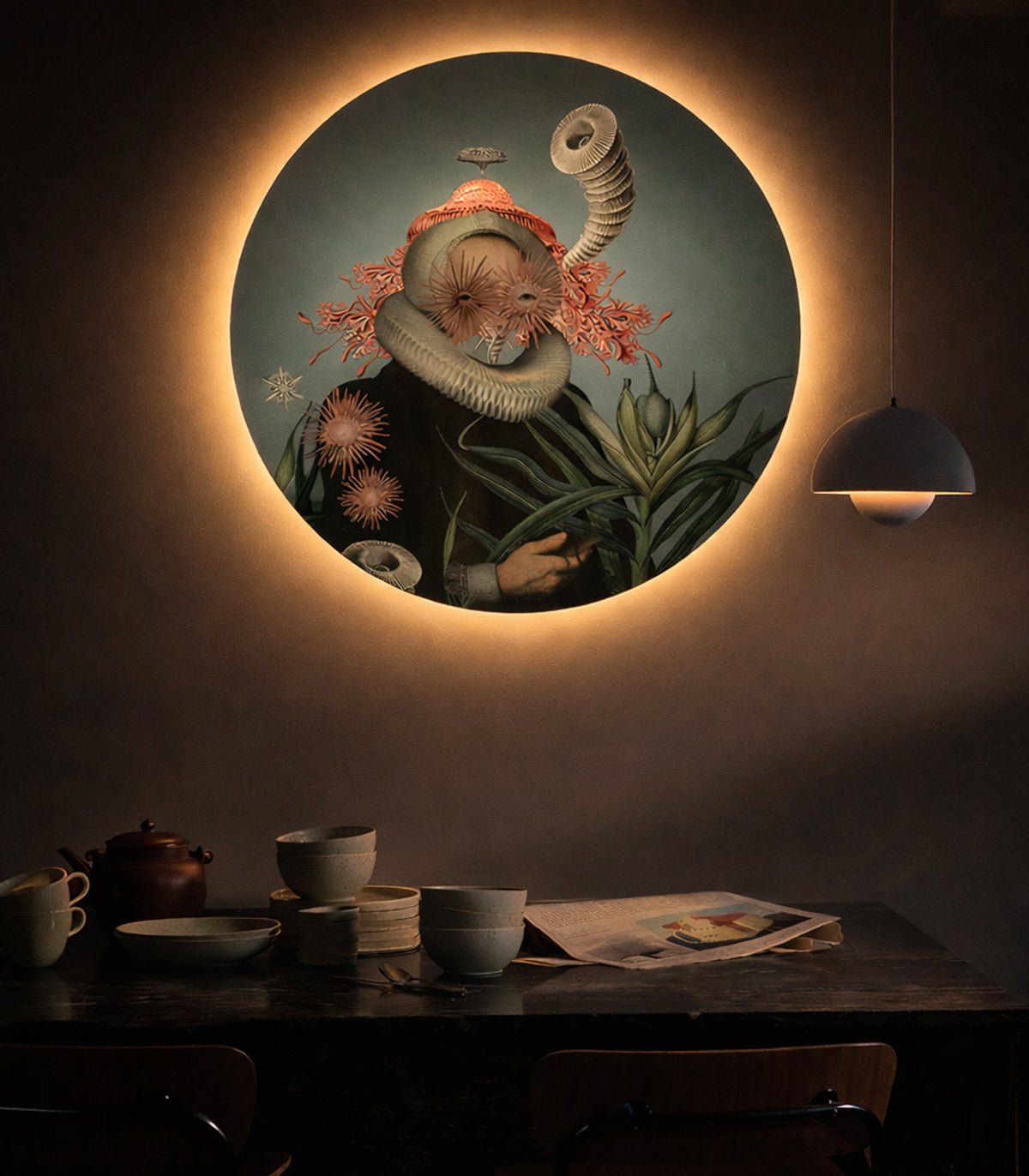 Dots Lighting Lady Medusa Blue - Wallcolors®