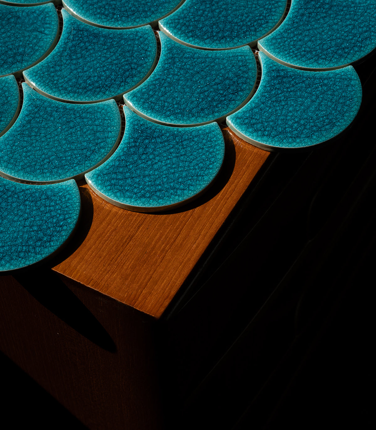 Fish scale deep blue mosaic