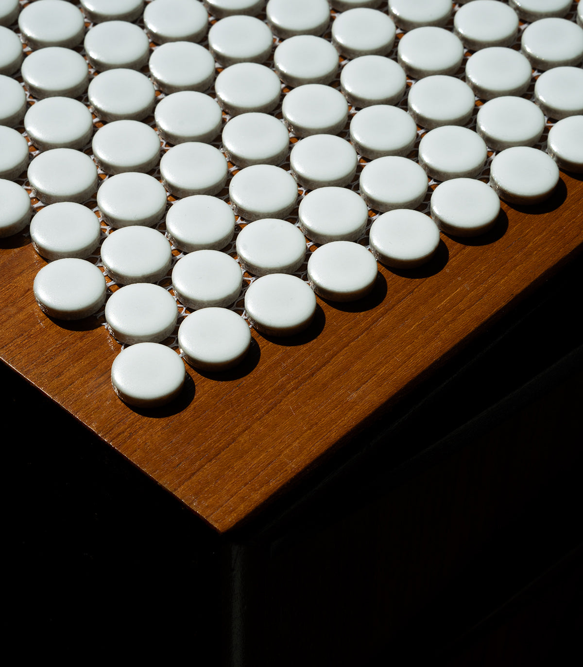 Penny dots white matte mosaic