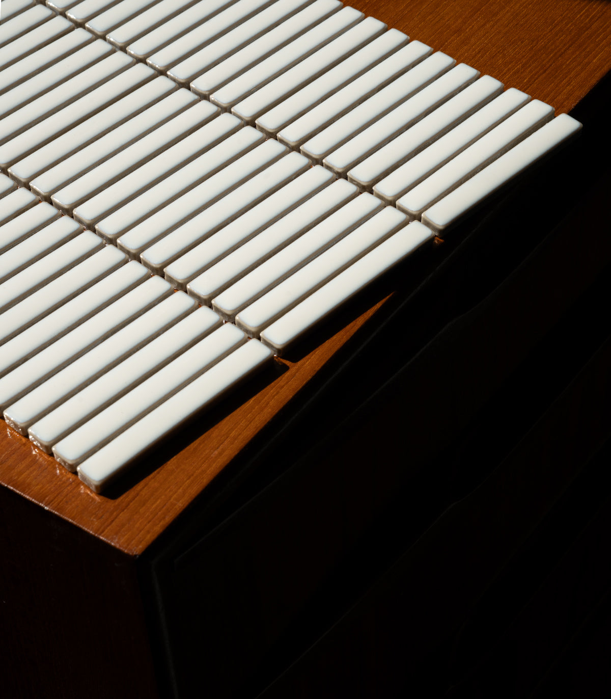 Mini piano white gloss mosaic