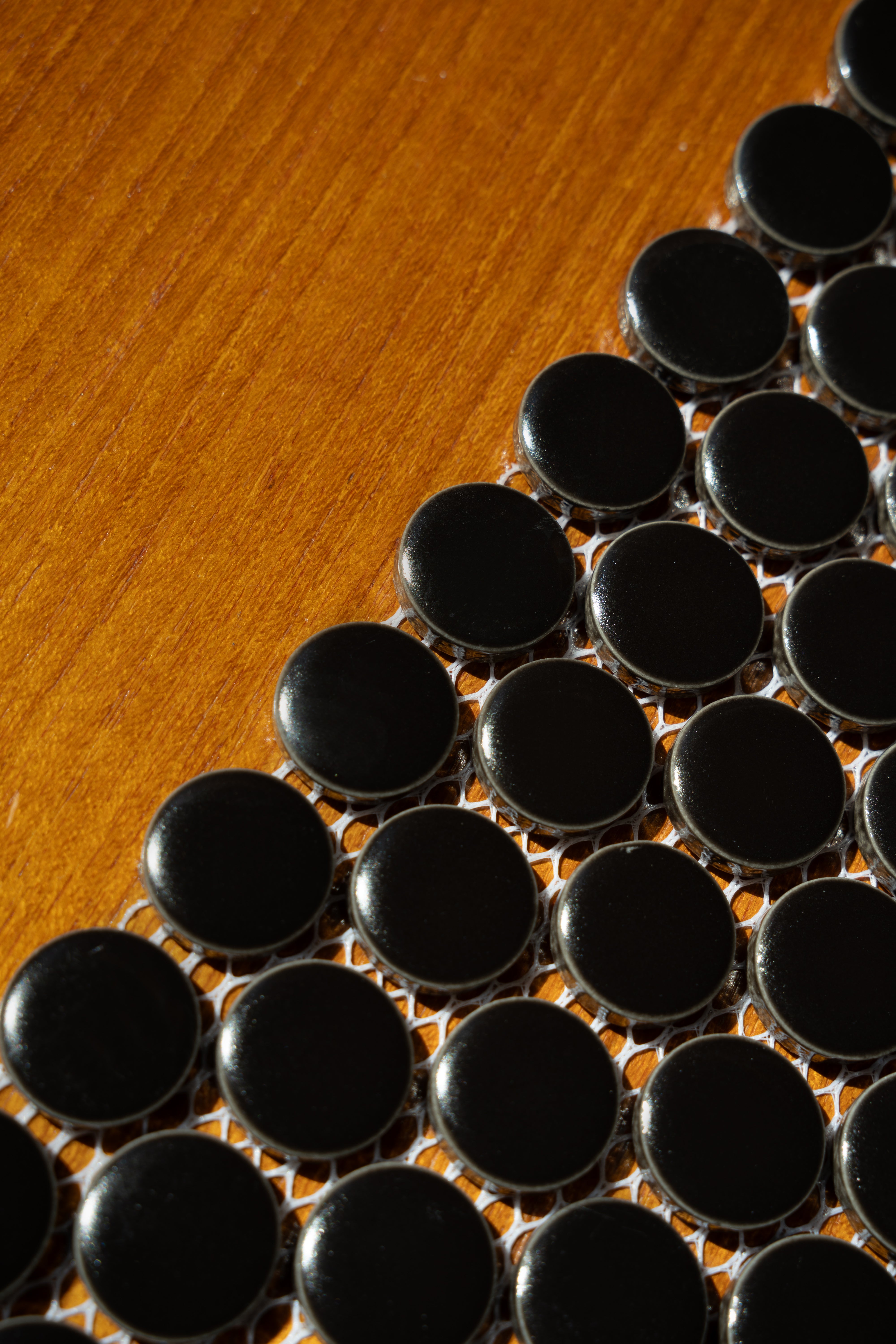 Penny dots black matte mosaic