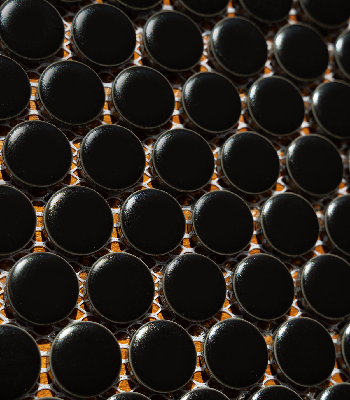 Penny dots black matte mosaic