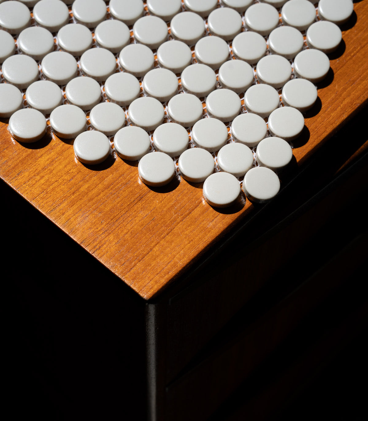 Penny dots grey matte mosaic