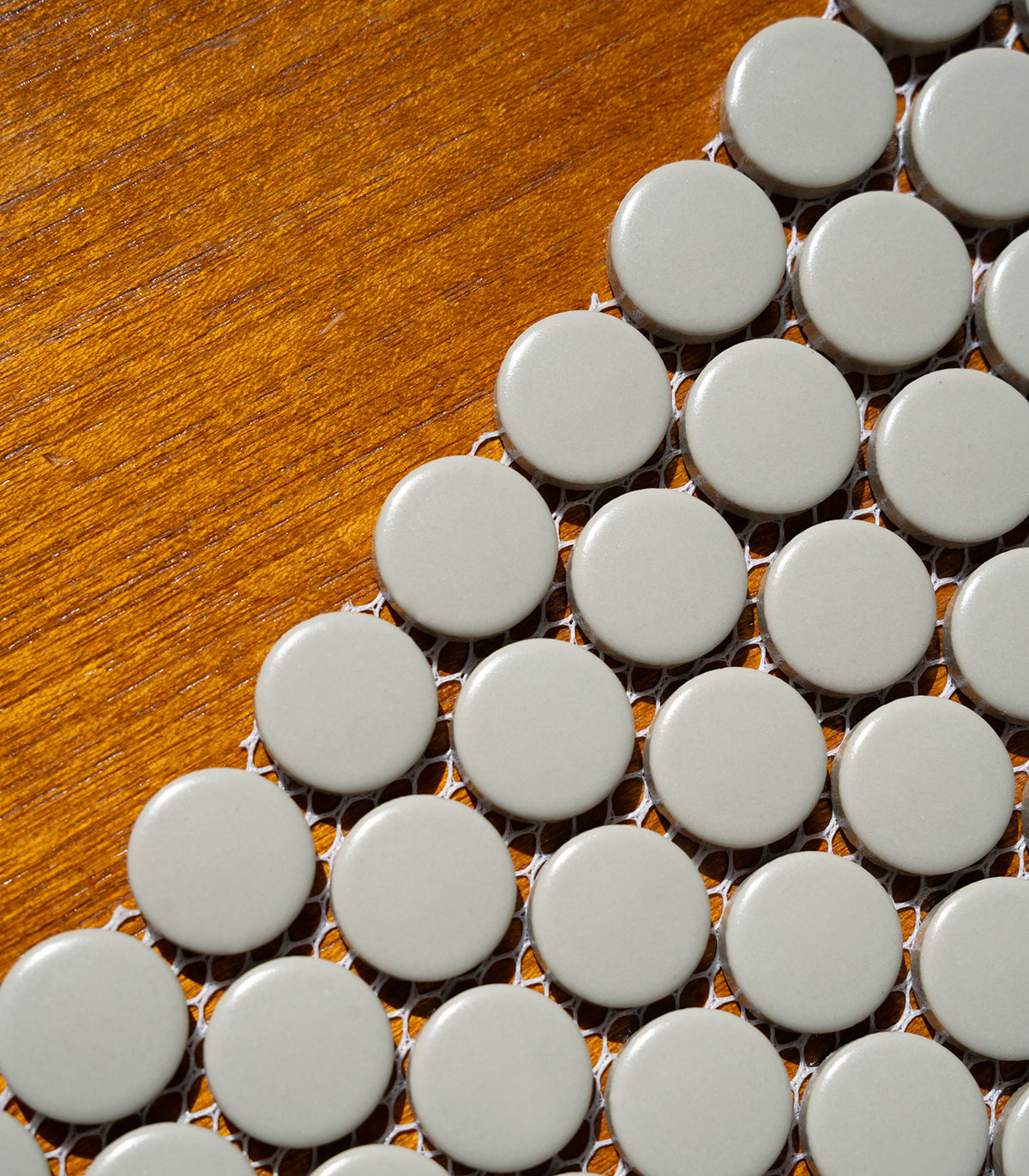 Penny dots grey matte mosaic
