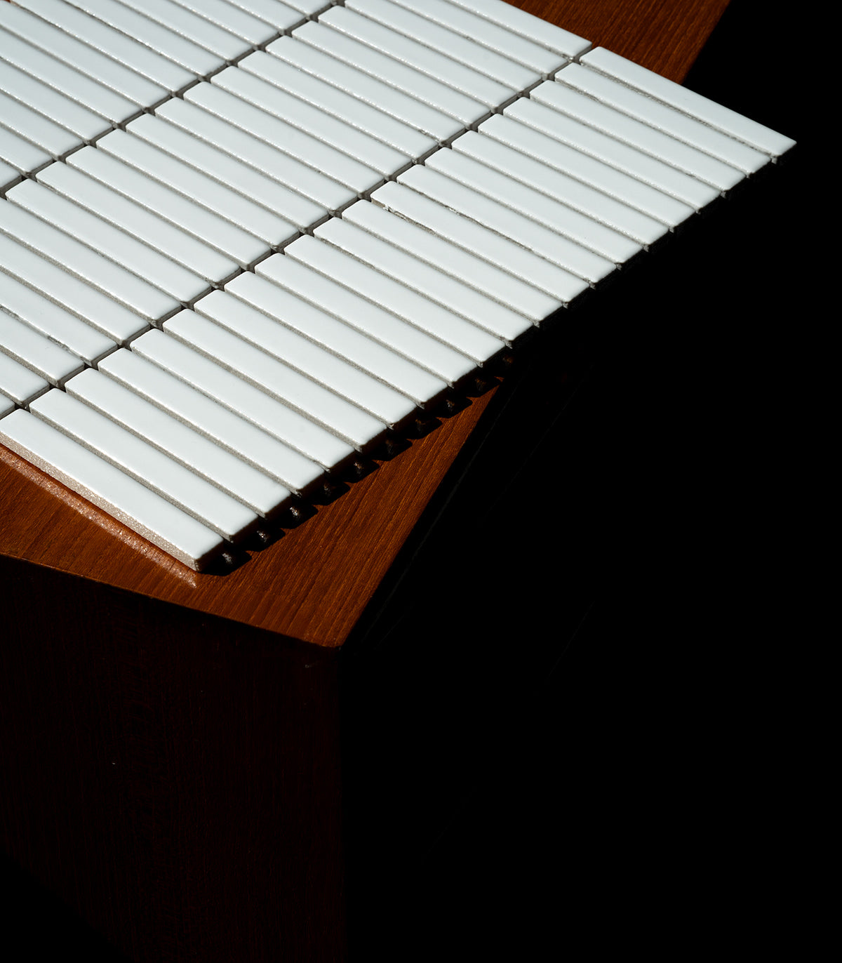 Mini piano clear white gloss mosaic