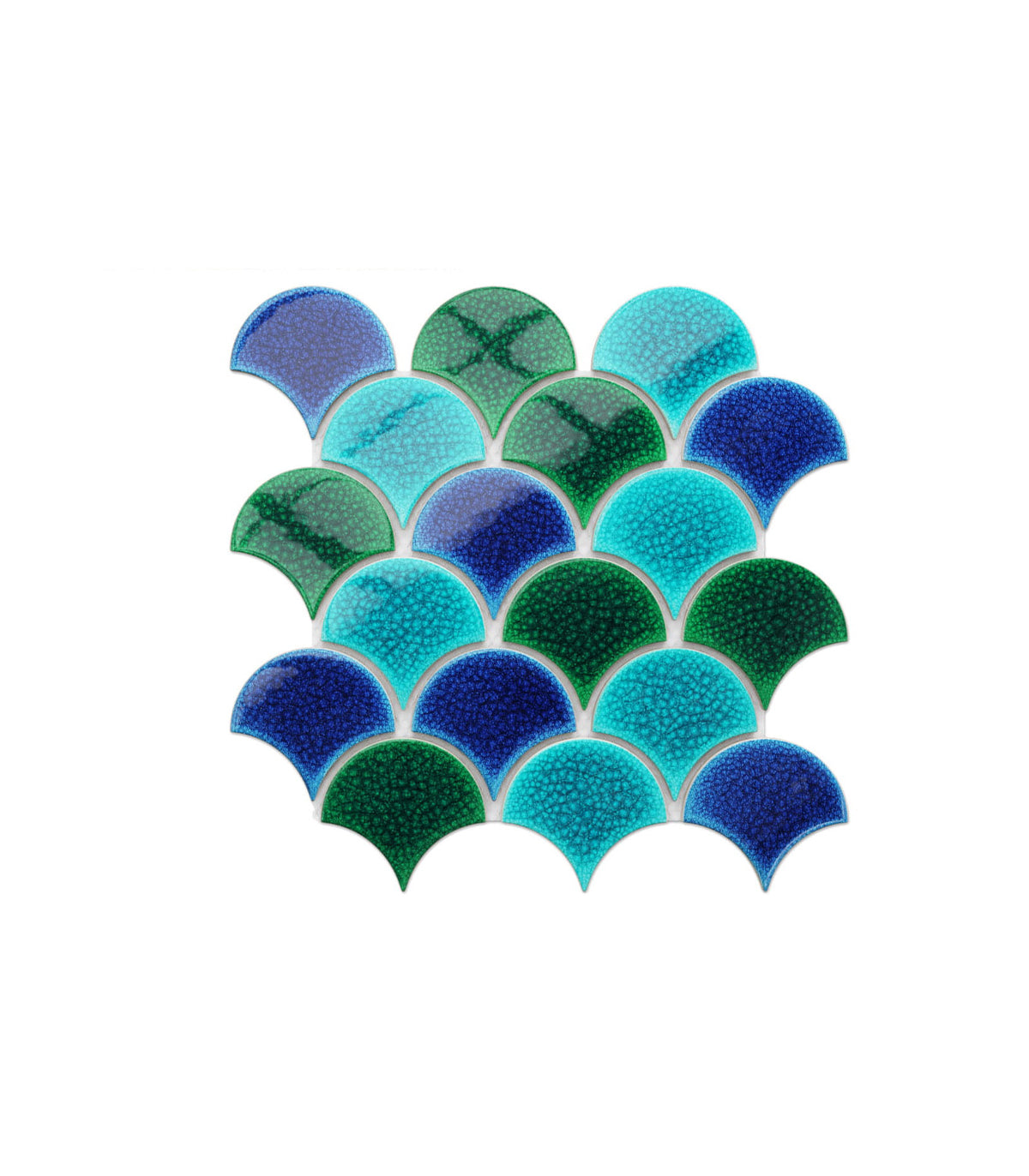 Fish scale blue ocean mix mosaic