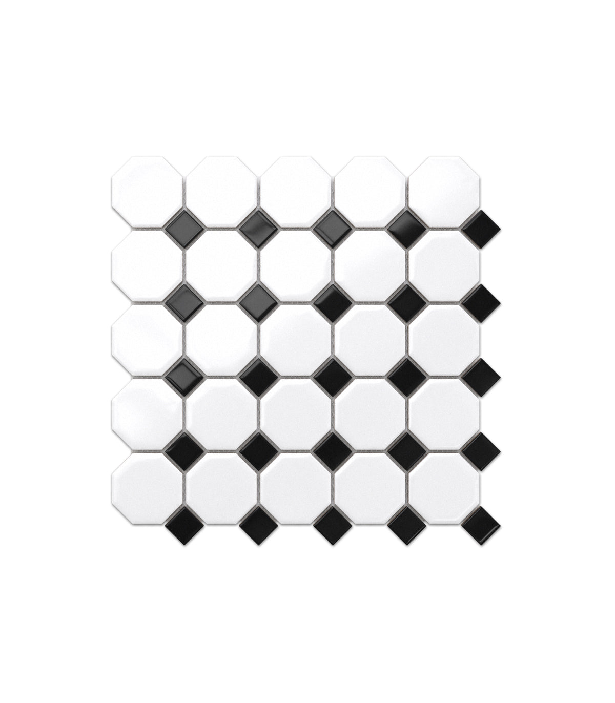Octagon white classic matte mosaic