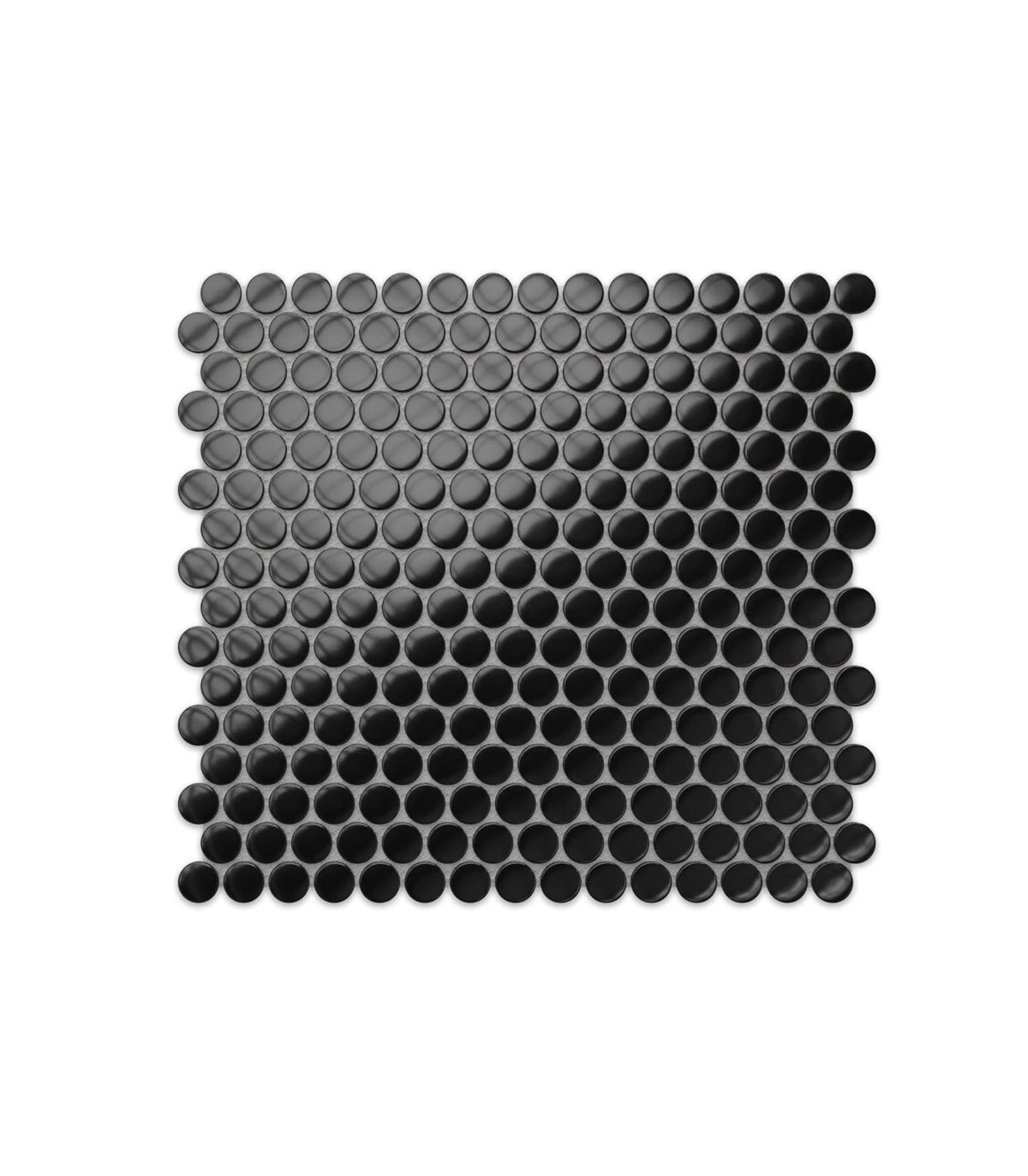 Penny dots black matte mosaic