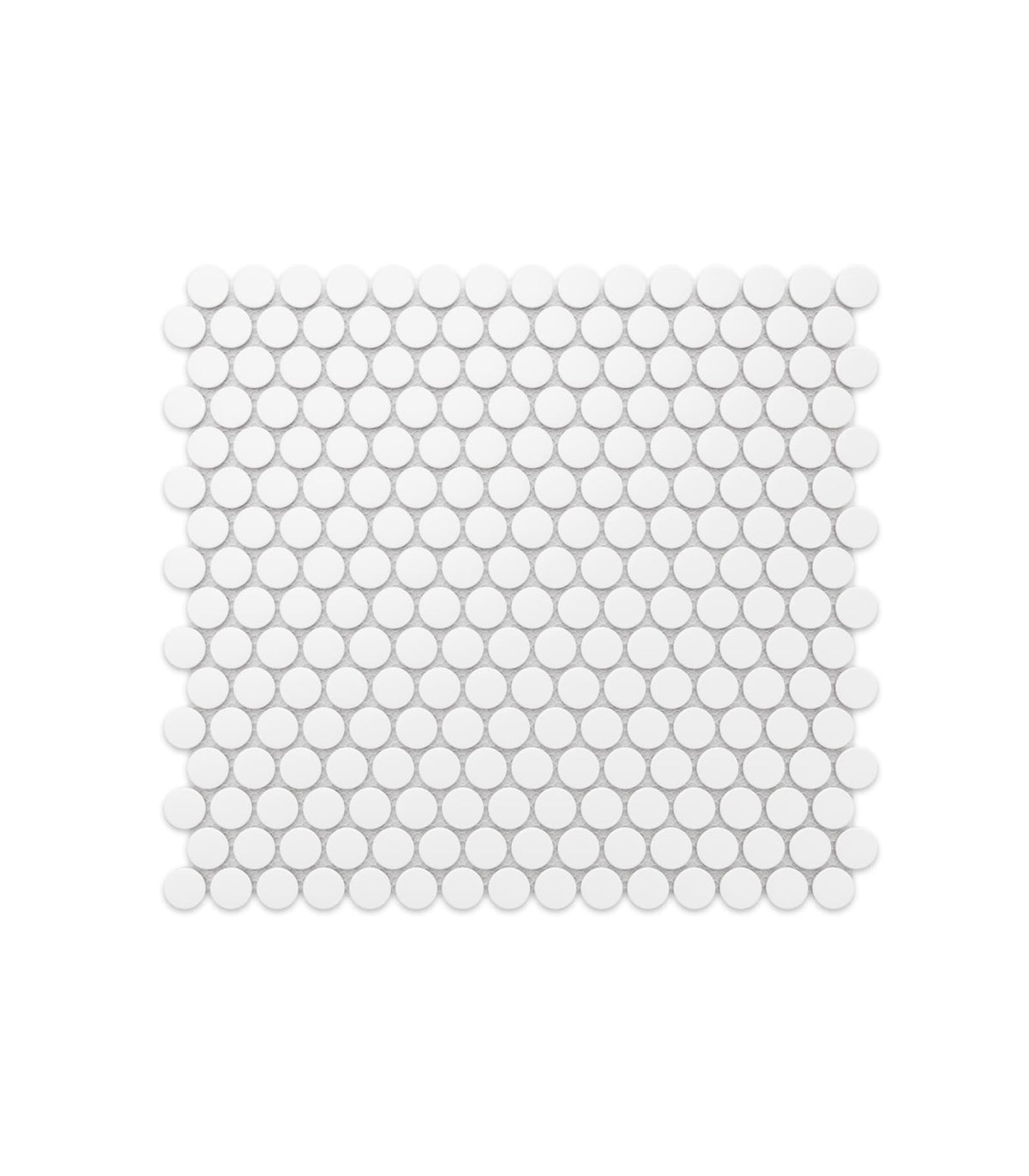 Penny dots white matte mosaic