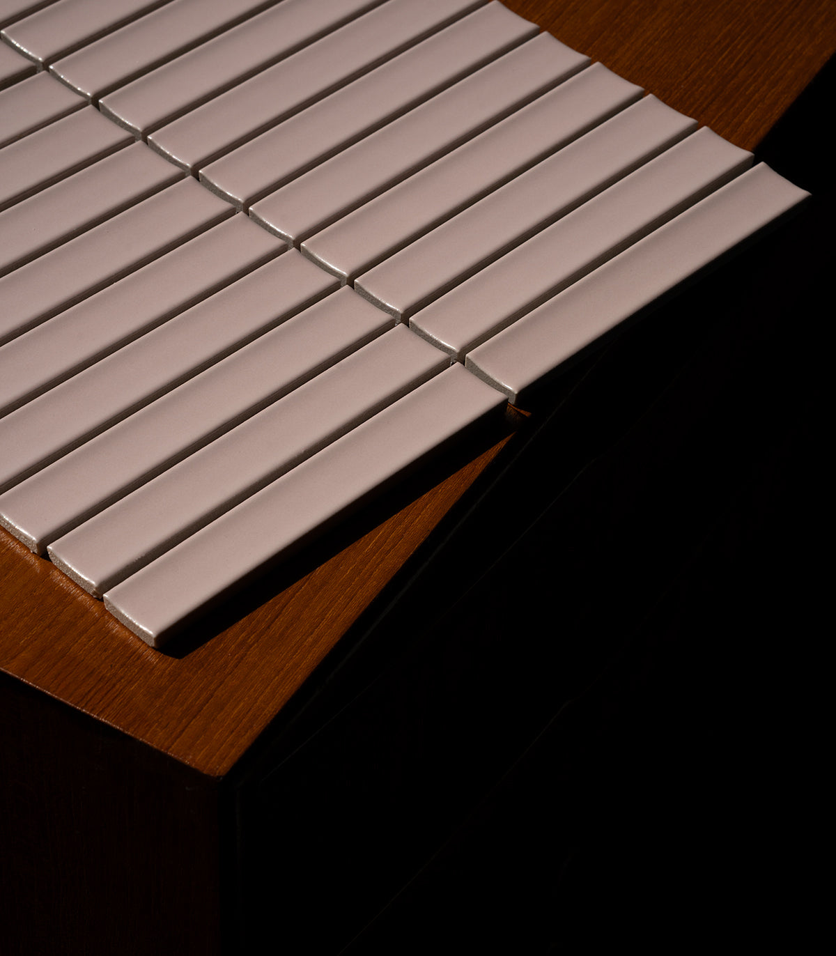 Piano rose matte mosaic