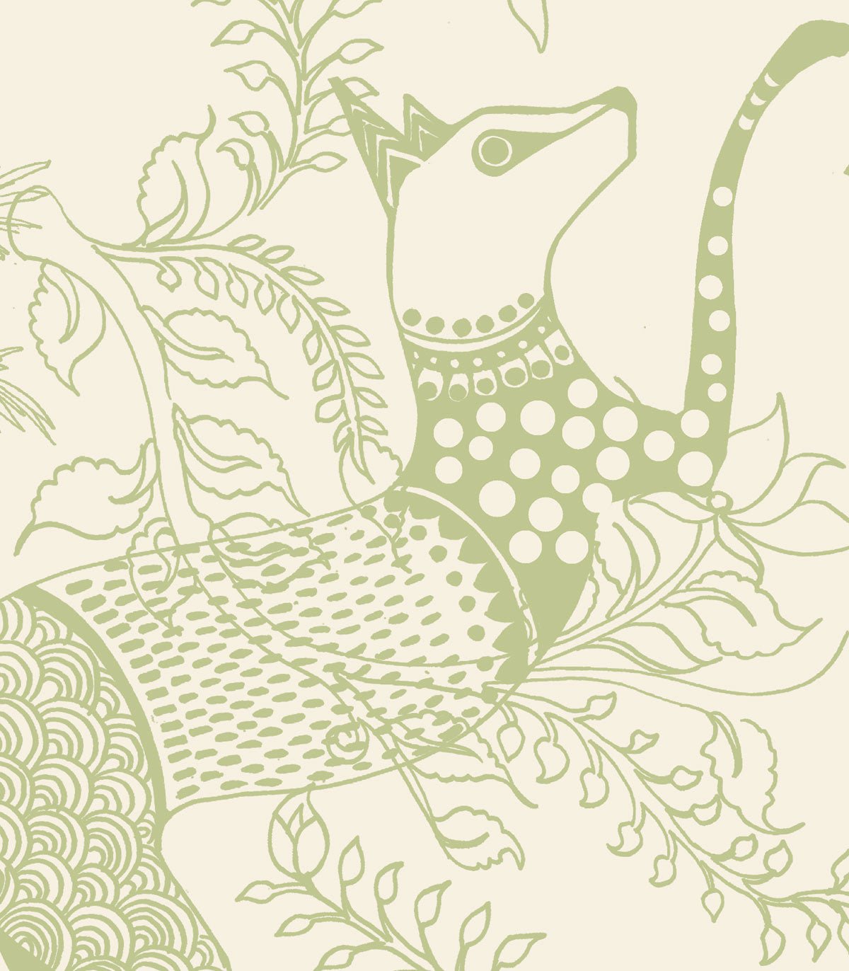 Tapeta Mythical Animals Green - Wallcolors®
