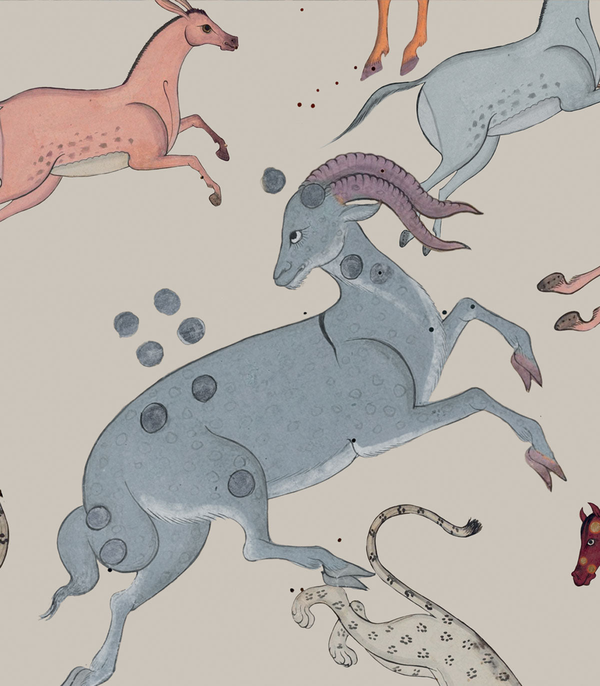 Tapeta Oriental Animals Beige