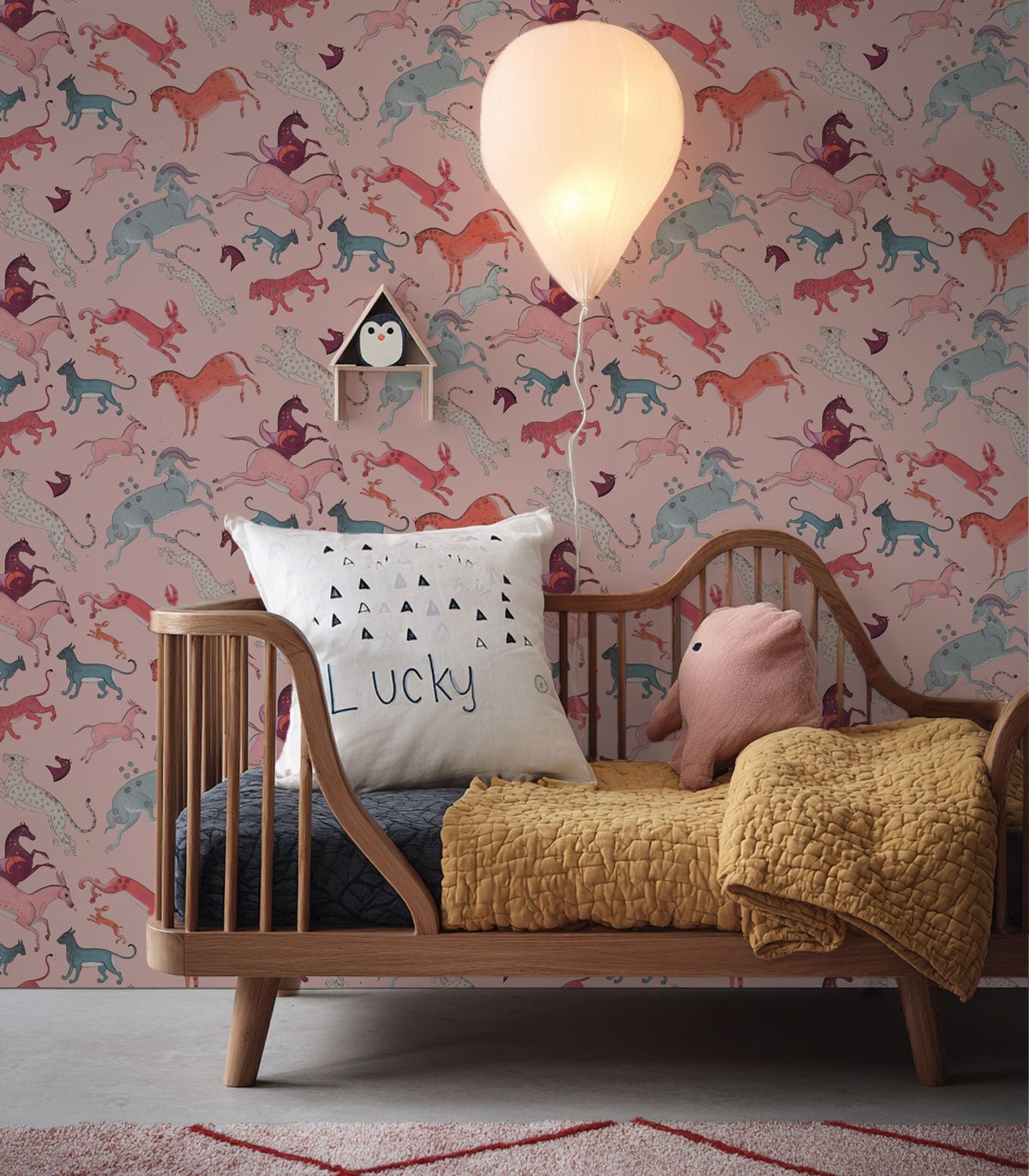 Tapeta Oriental Animals Light Pink - Wallcolors®