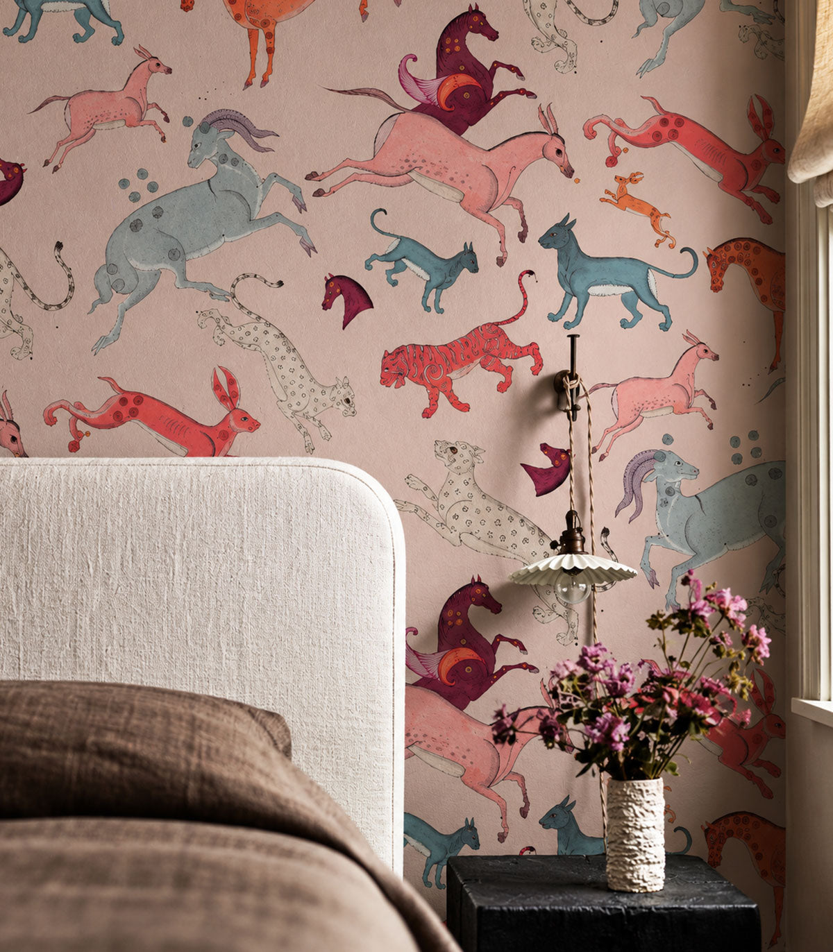 Tapete Oriental Animals Light Pink