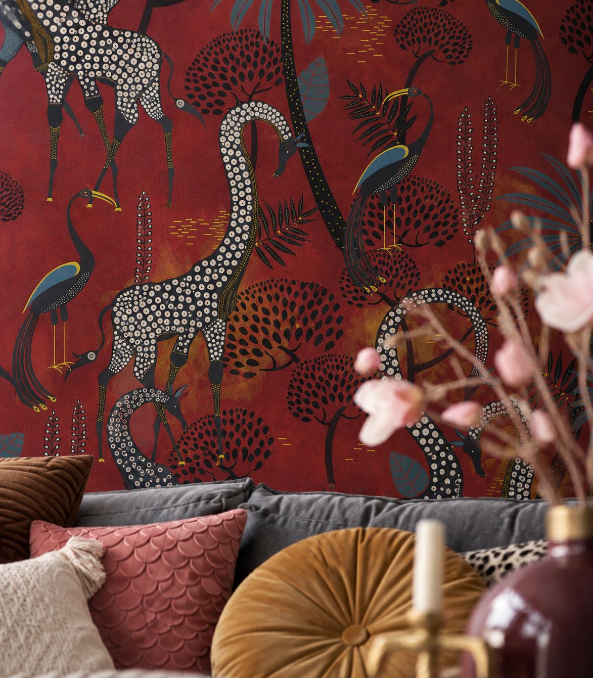Wallpaper Oriental Giraffe
