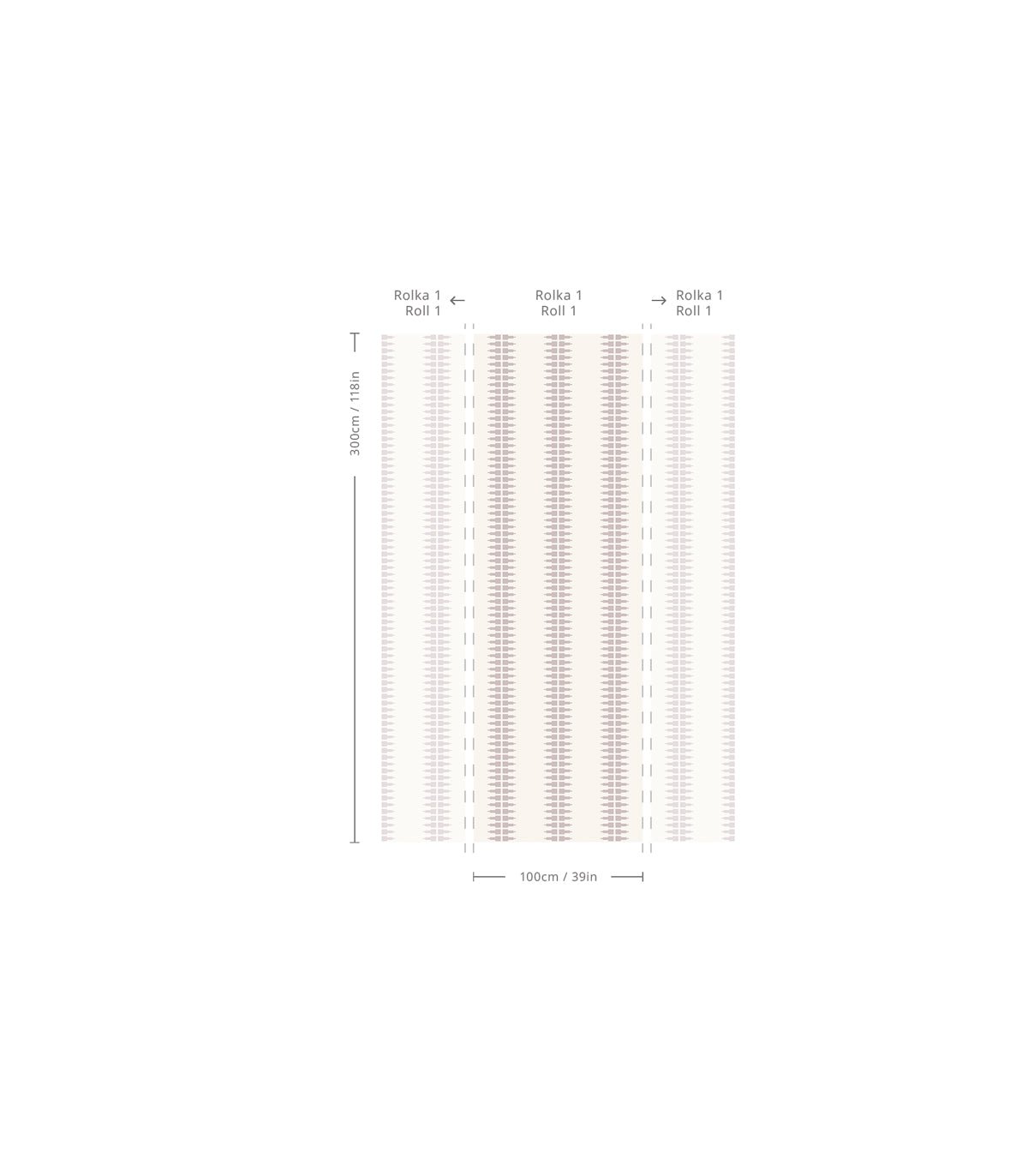 Tapeta Ornament Line Mist Powder Blush - Wallcolors®
