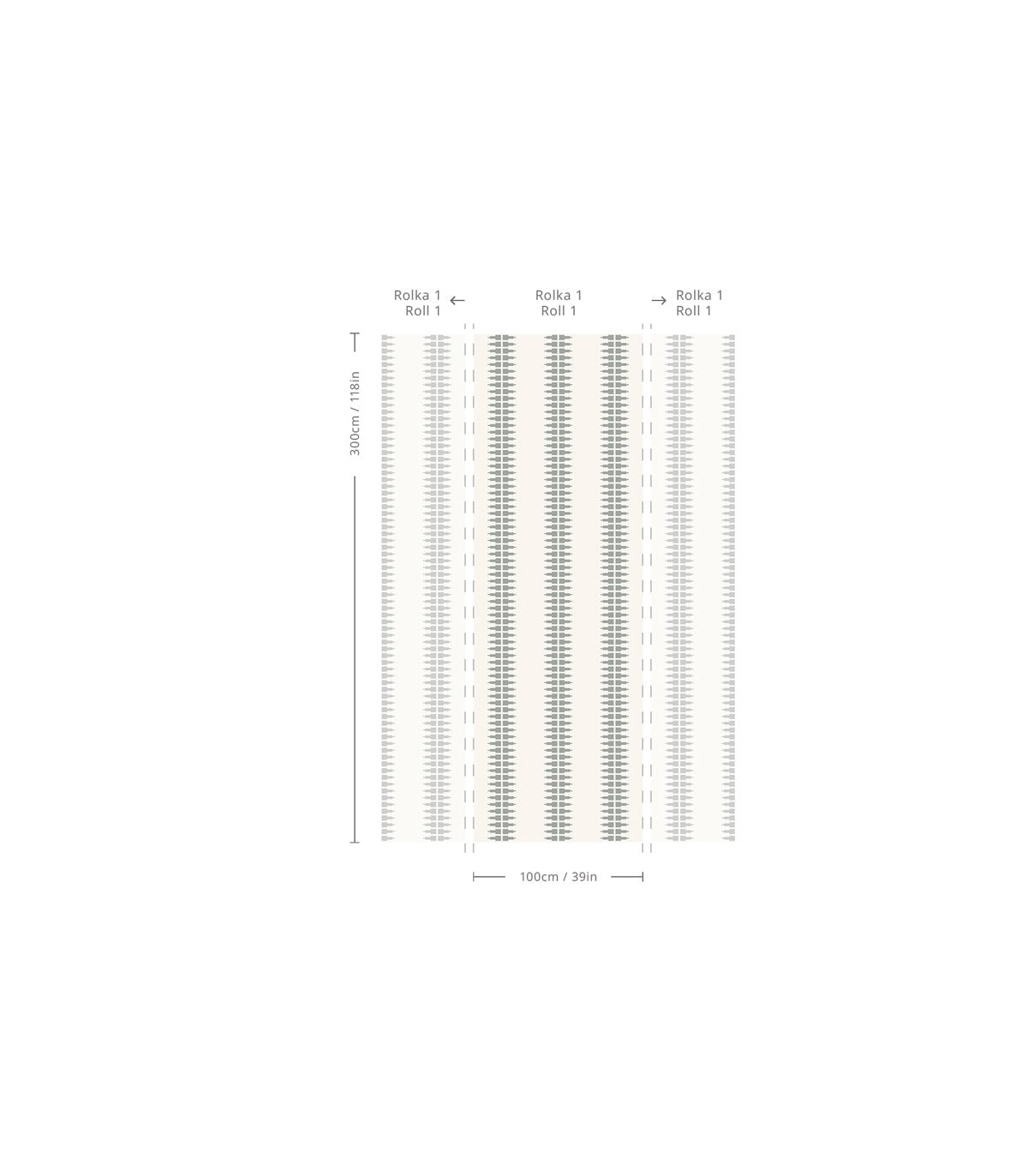 Tapeta Ornament Line Mist Stone Gray - Wallcolors®