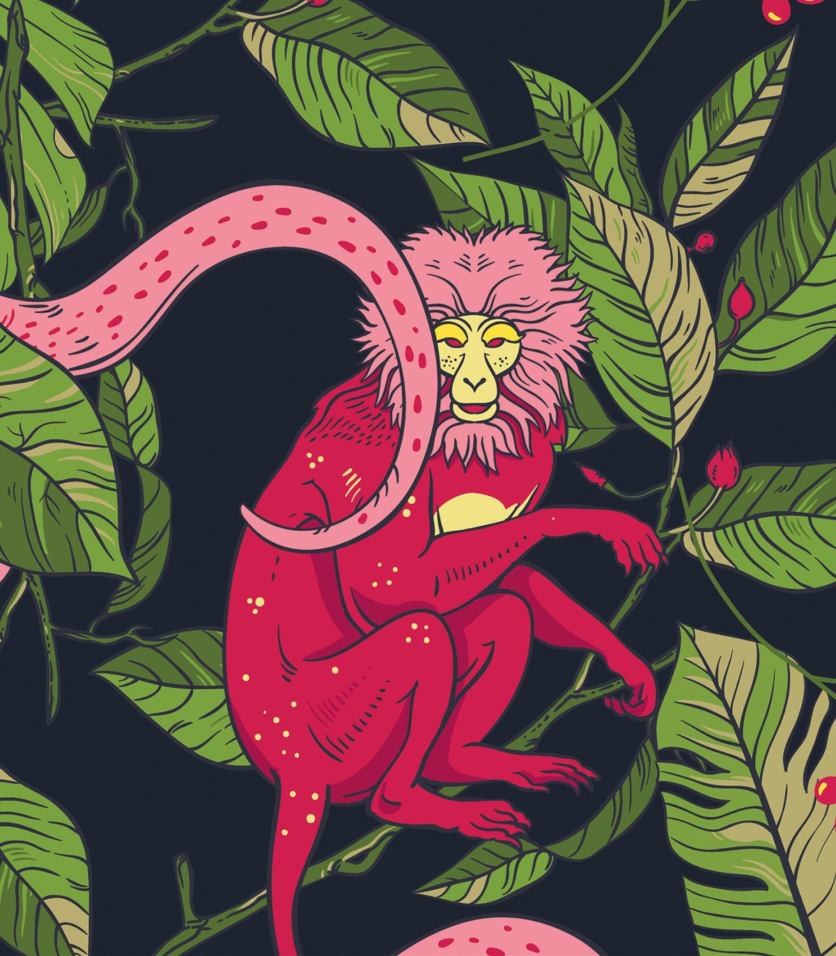 Tapeta Pink Monkey - Wallcolors®