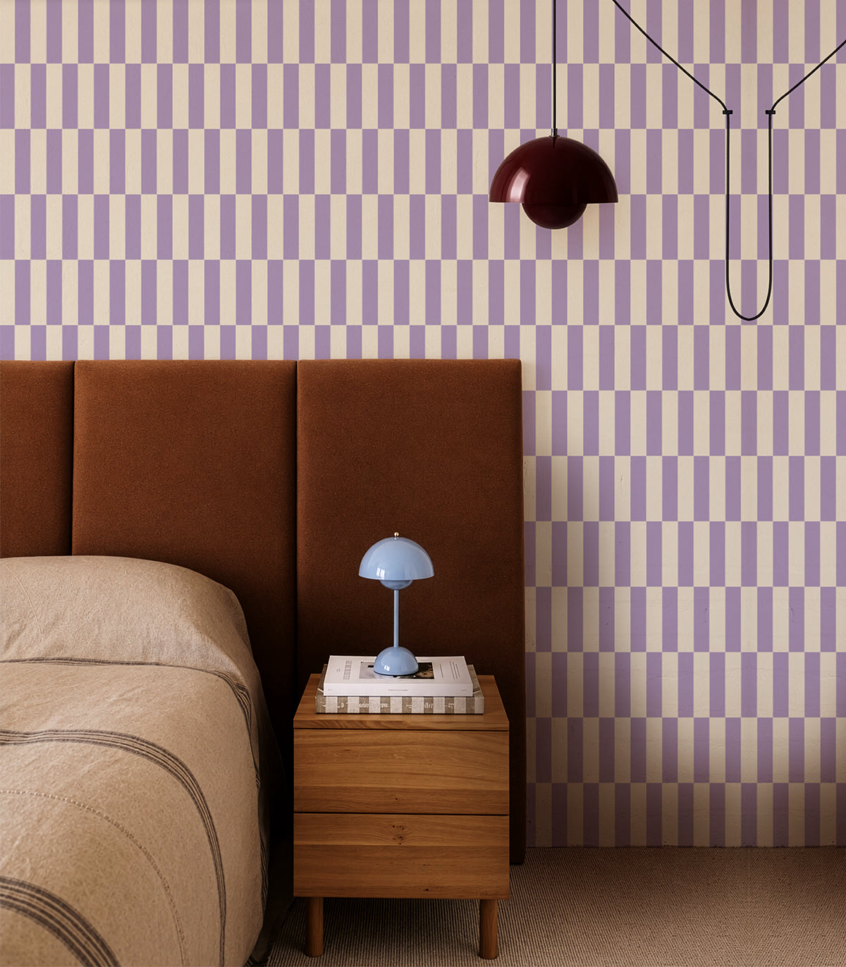 Papier peint Tetris Stripe Lilac