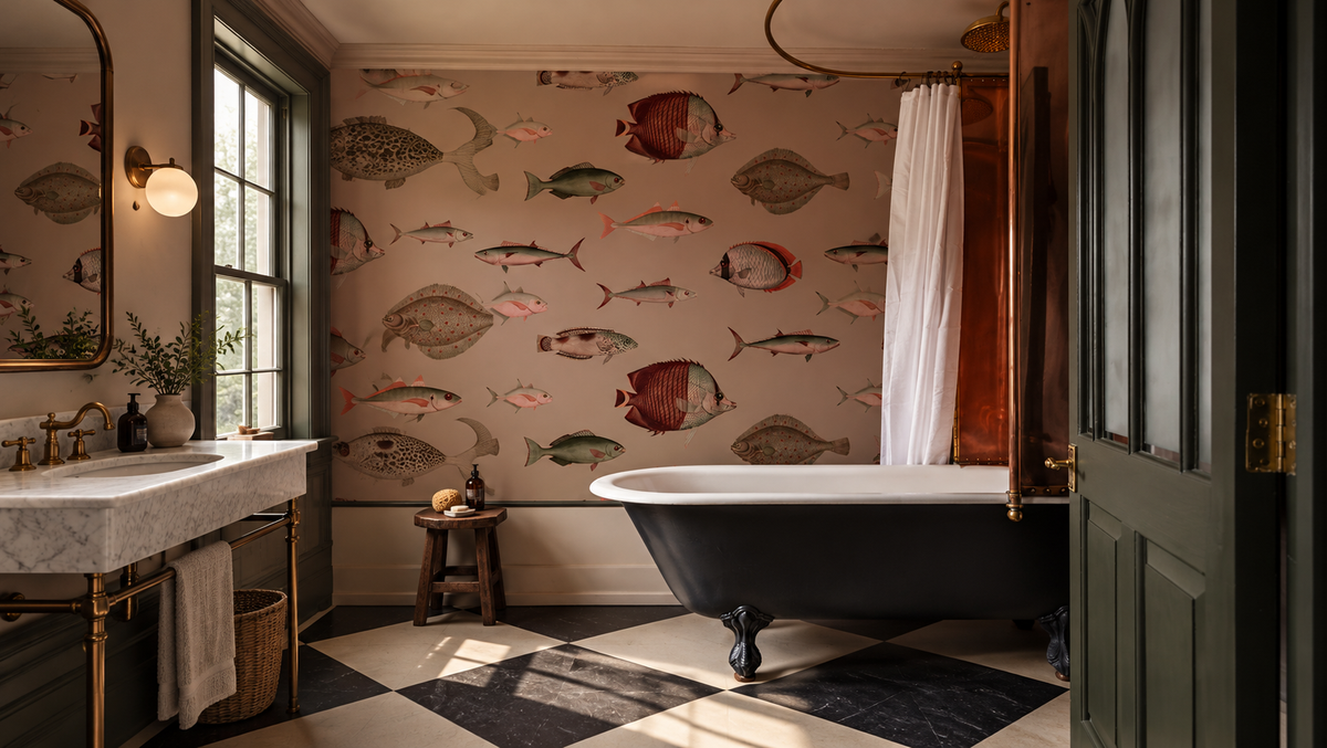 Wallpaper Under the Sea Pink