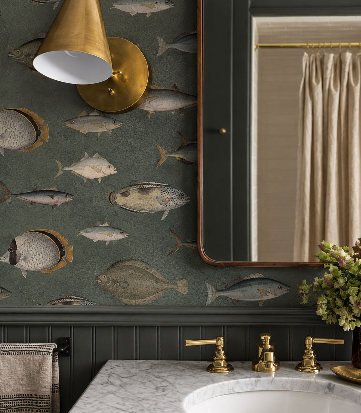 Papel pintado Under the Sea Vintage Green