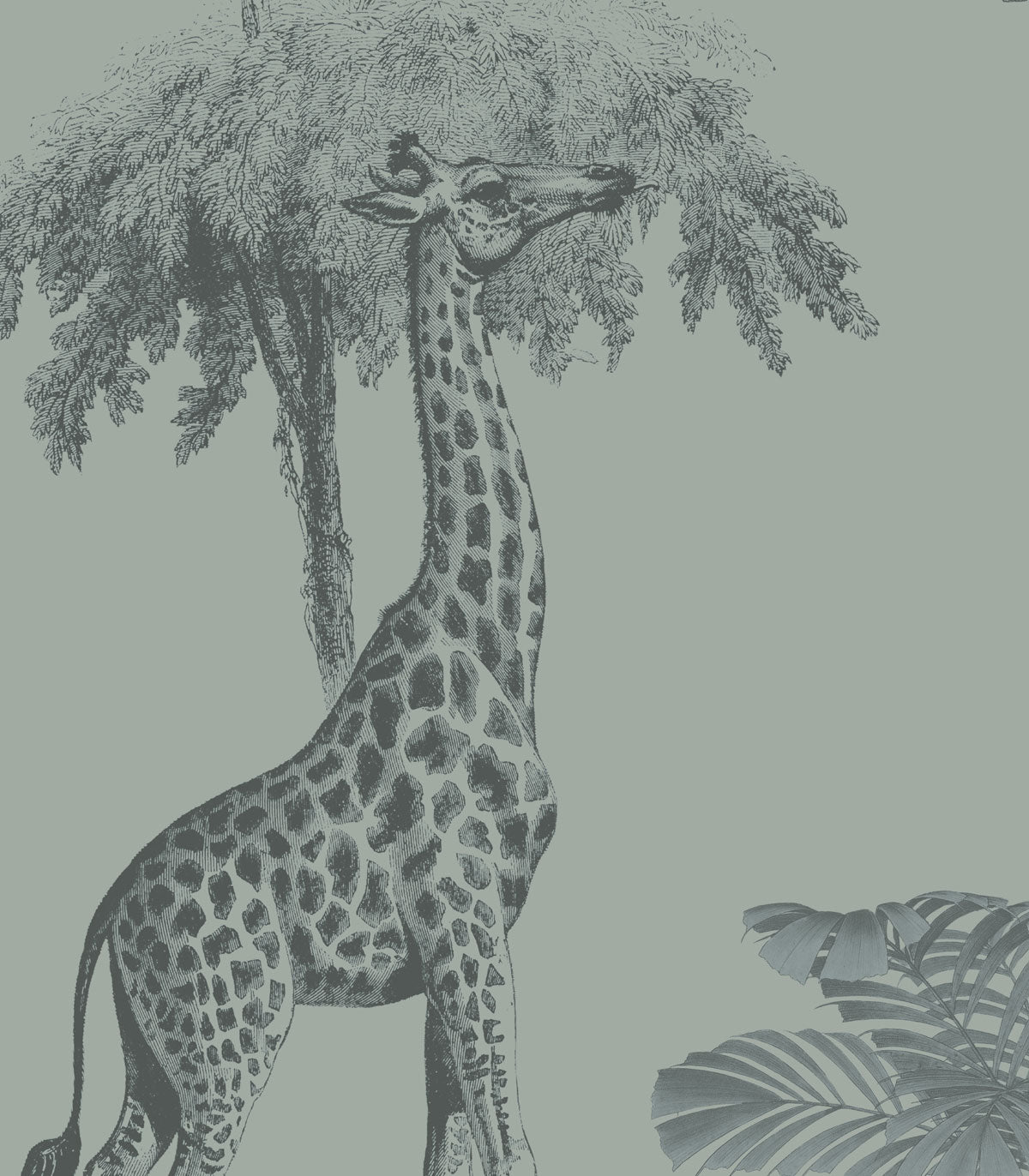 Tapeta Vintage animals light mint