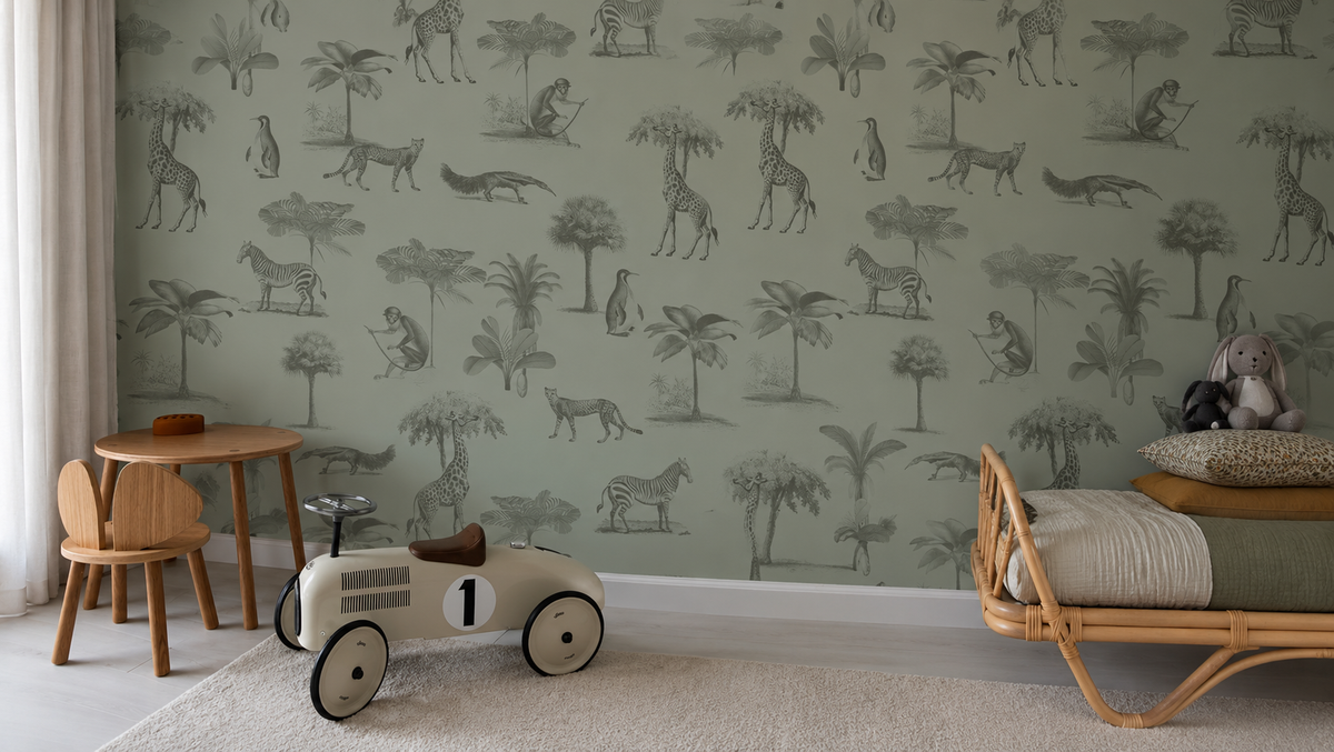 Tapete Vintage animals light mint