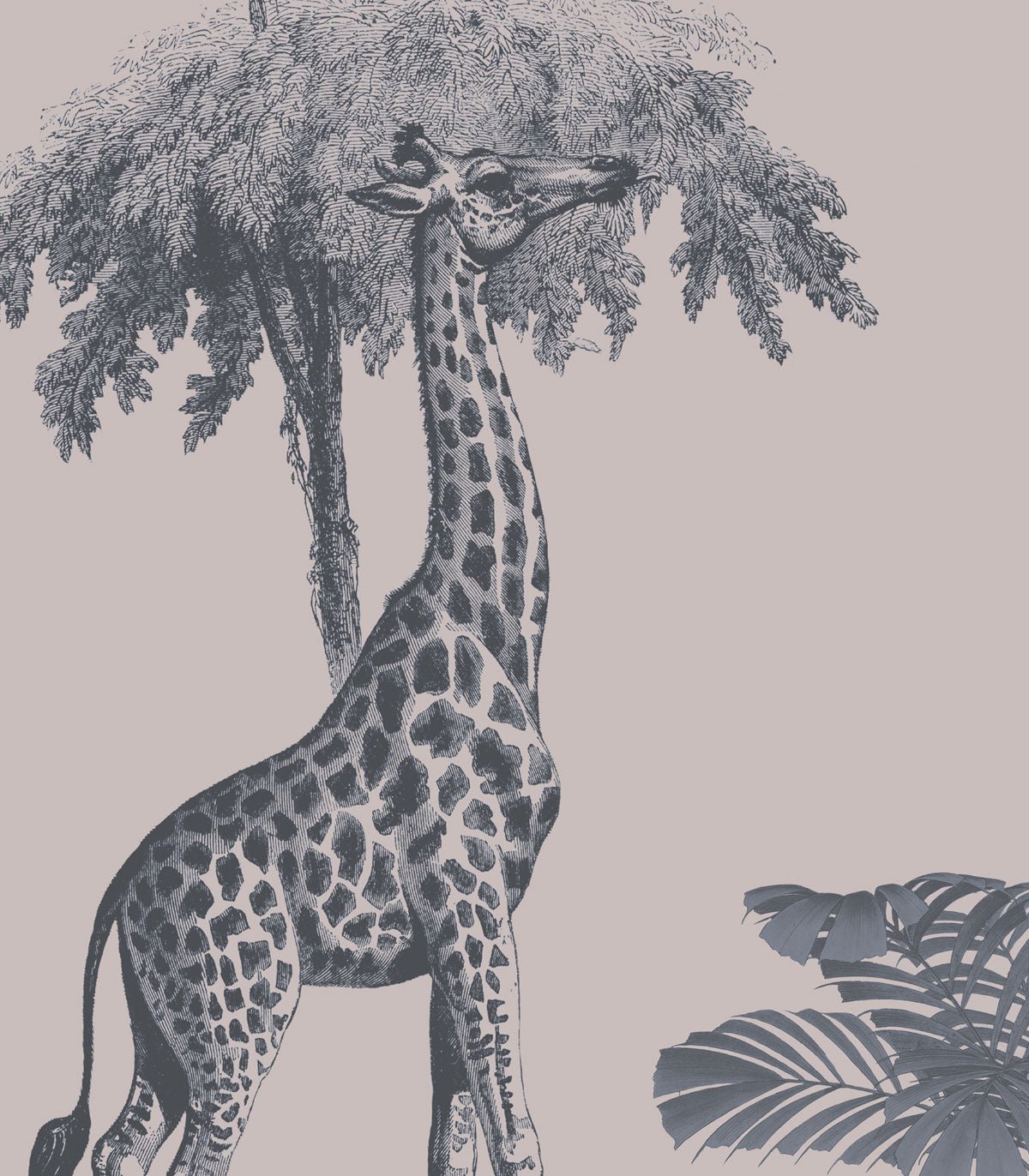 Tapeta Vintage animals purple - Wallcolors®