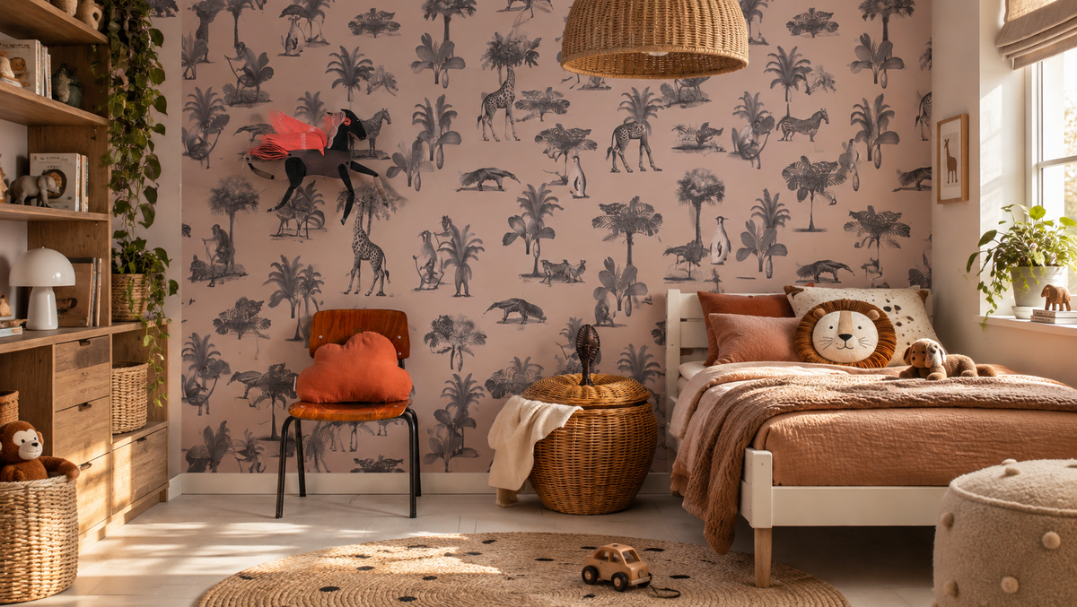 Wallpaper Vintage animals purple