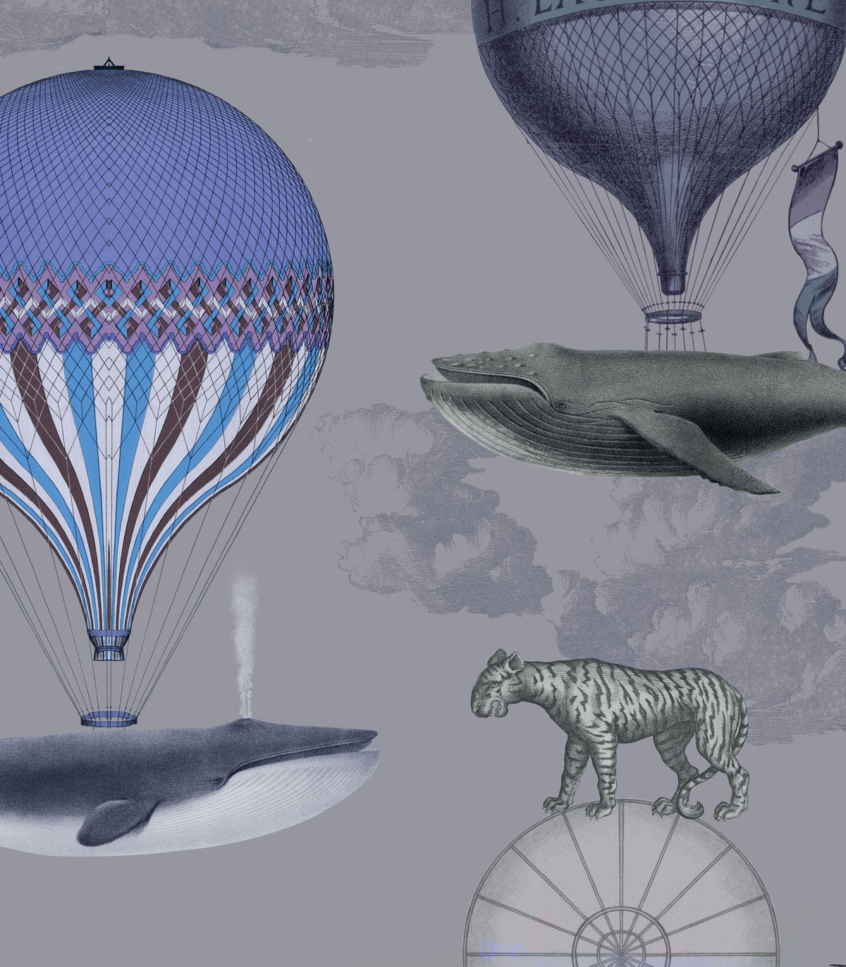 Tapeta Vintage balloons purple