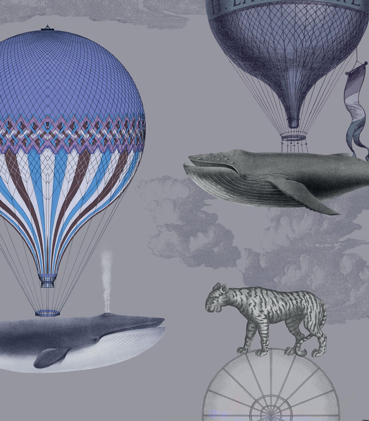 Arch Vintage balloons purple - Wallcolors®