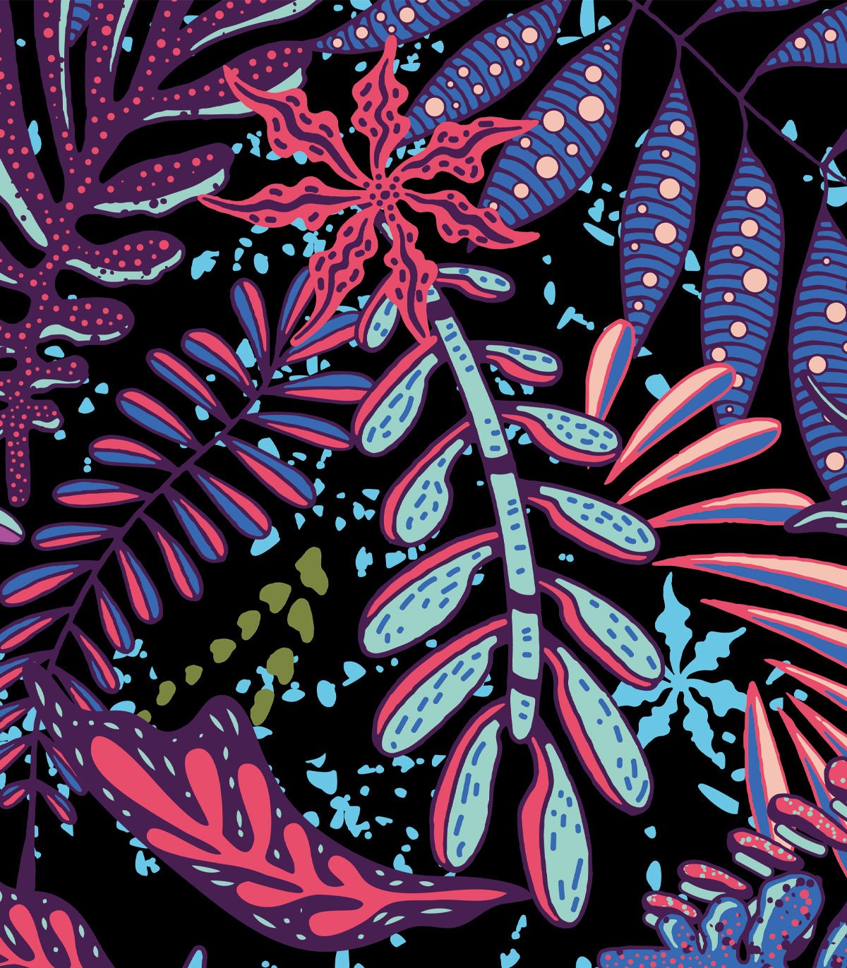 Tapeta Violet Leaves - Wallcolors®
