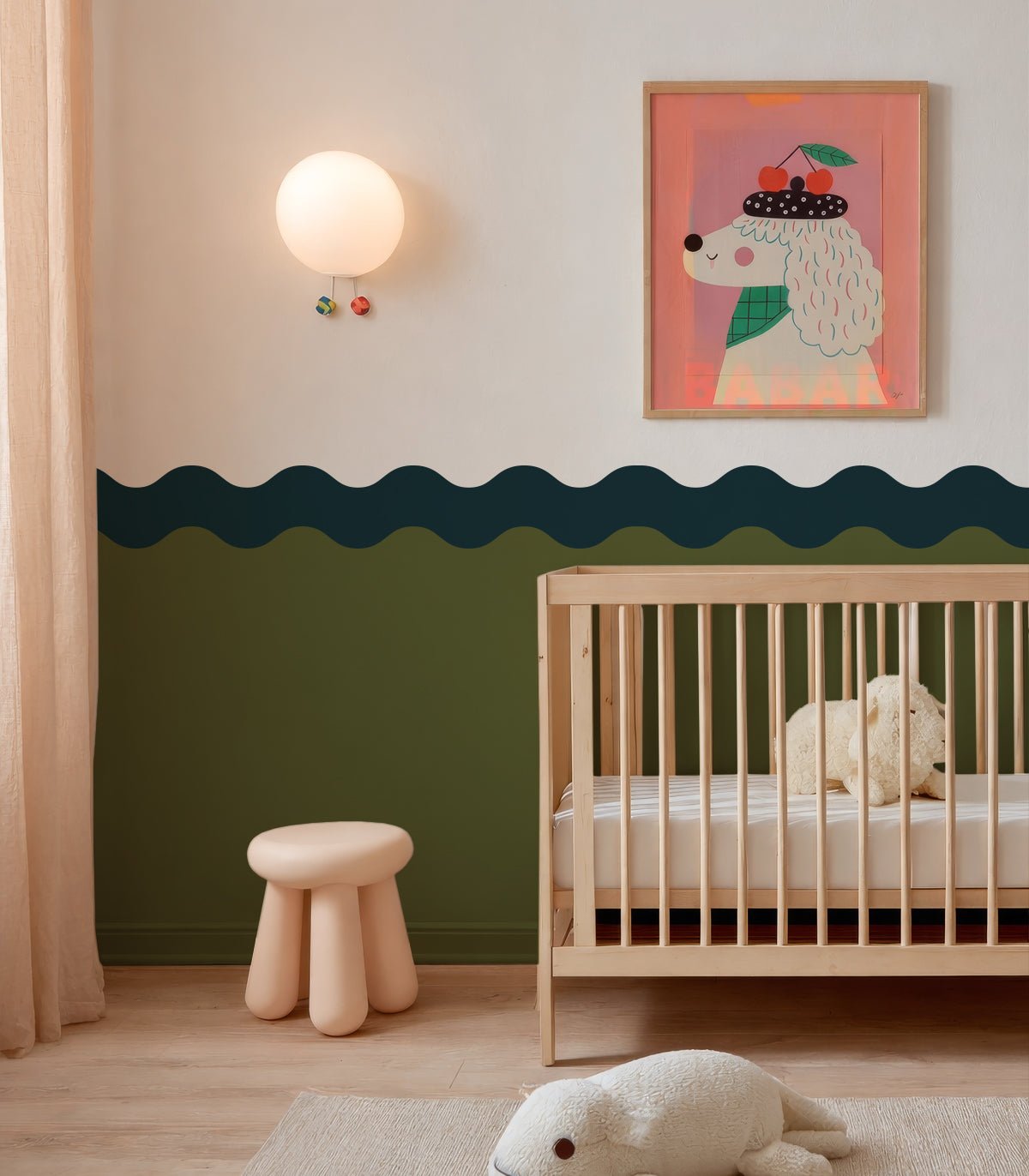 Wainscoting Double Wave Dark - Wallcolors®