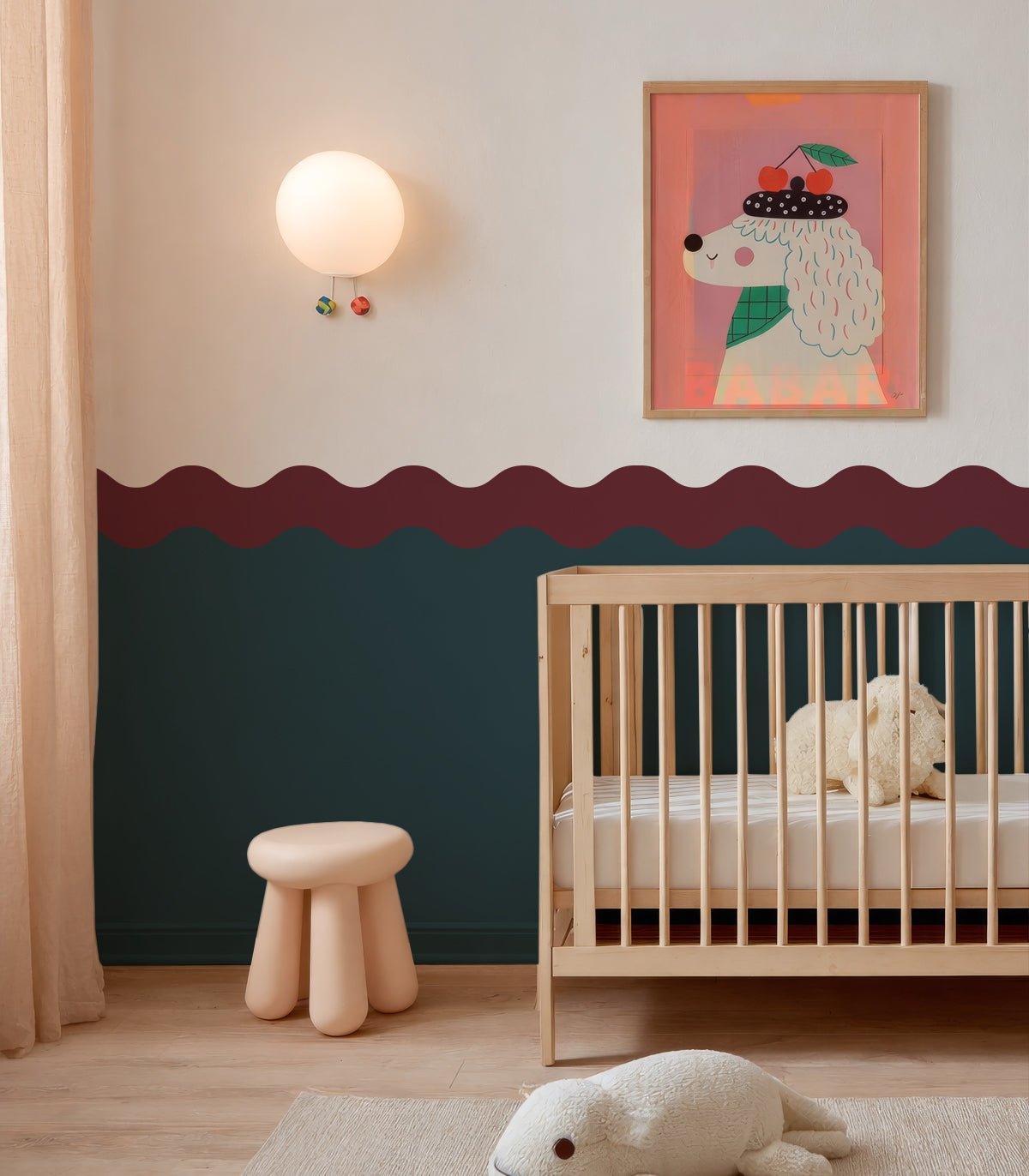 Wainscoting Double Wave Dark - Wallcolors®