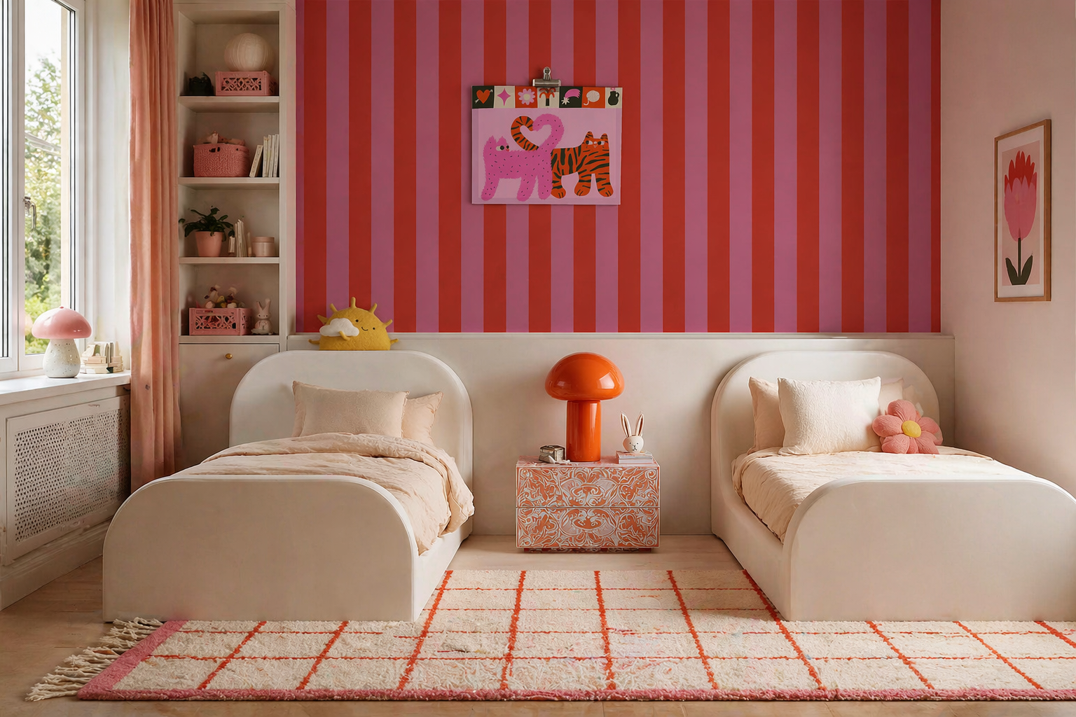 Tapete Wide Stripe Play Cherry Pink