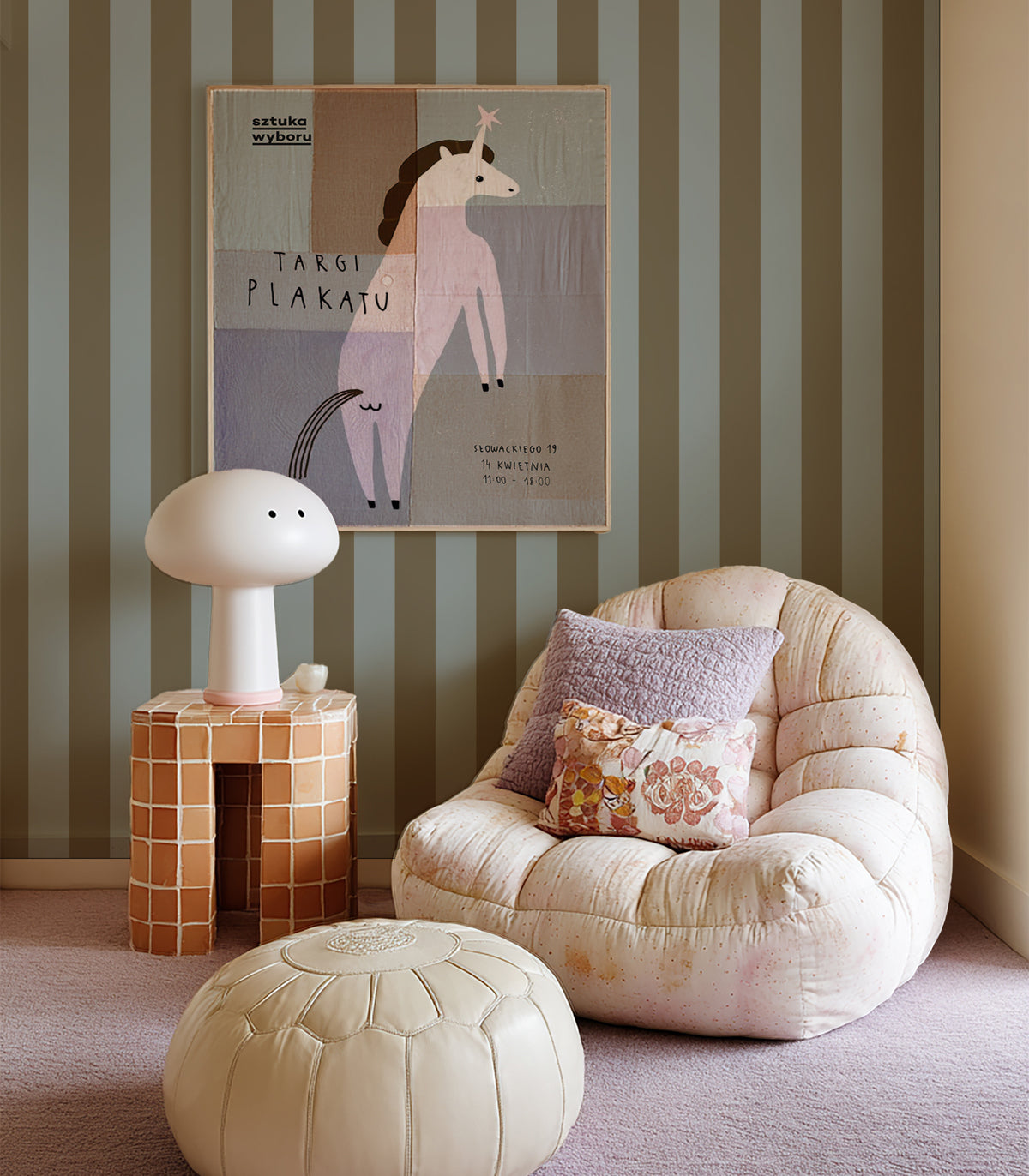 Tapeta Wilde Stripe Play Fog Sand