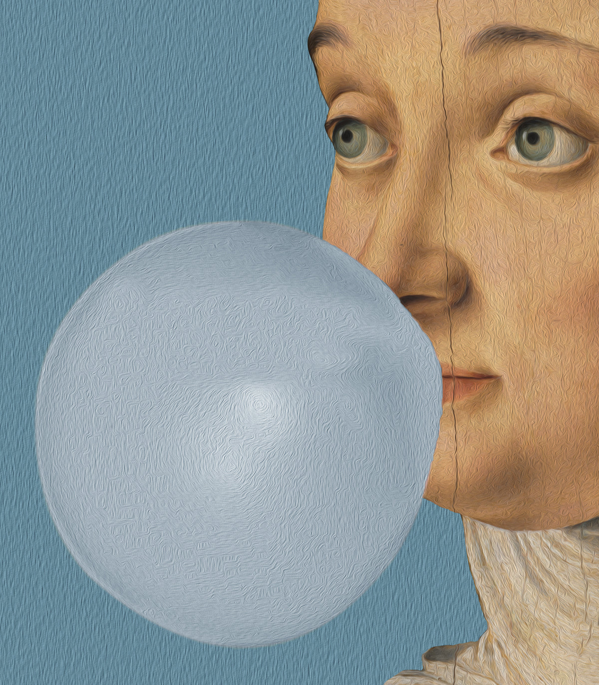 Dots Woman with Bubble Gum Blue