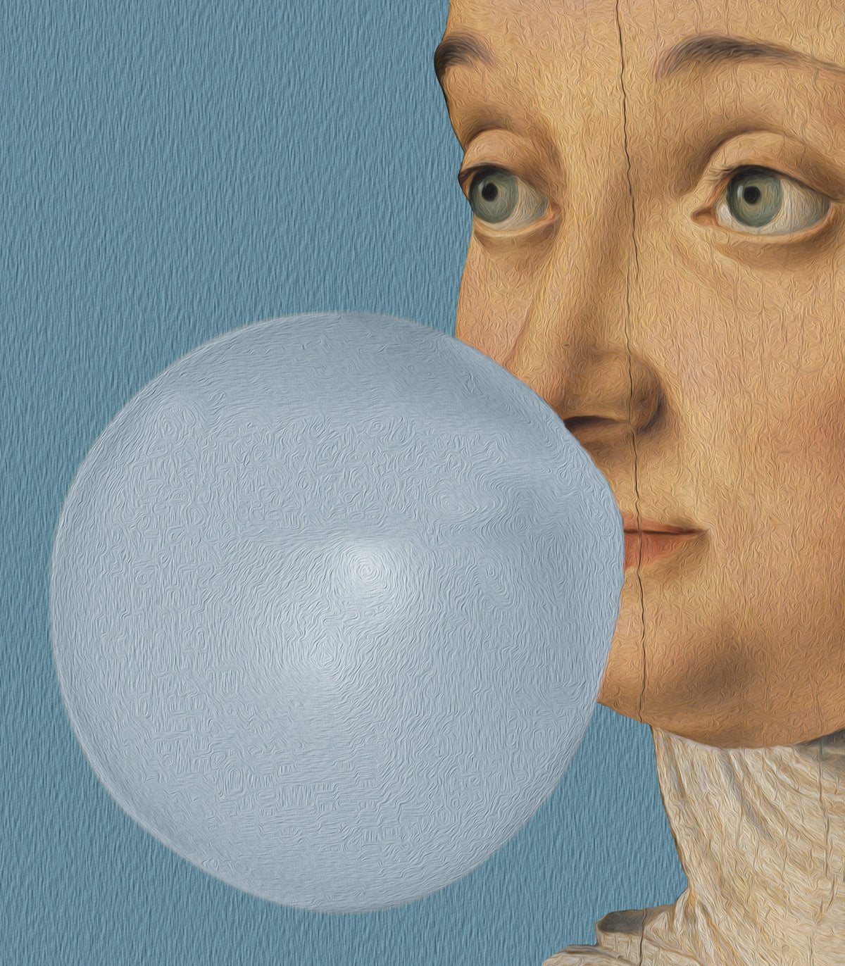 Dots Woman with Bubble Gum Blue - Wallcolors®