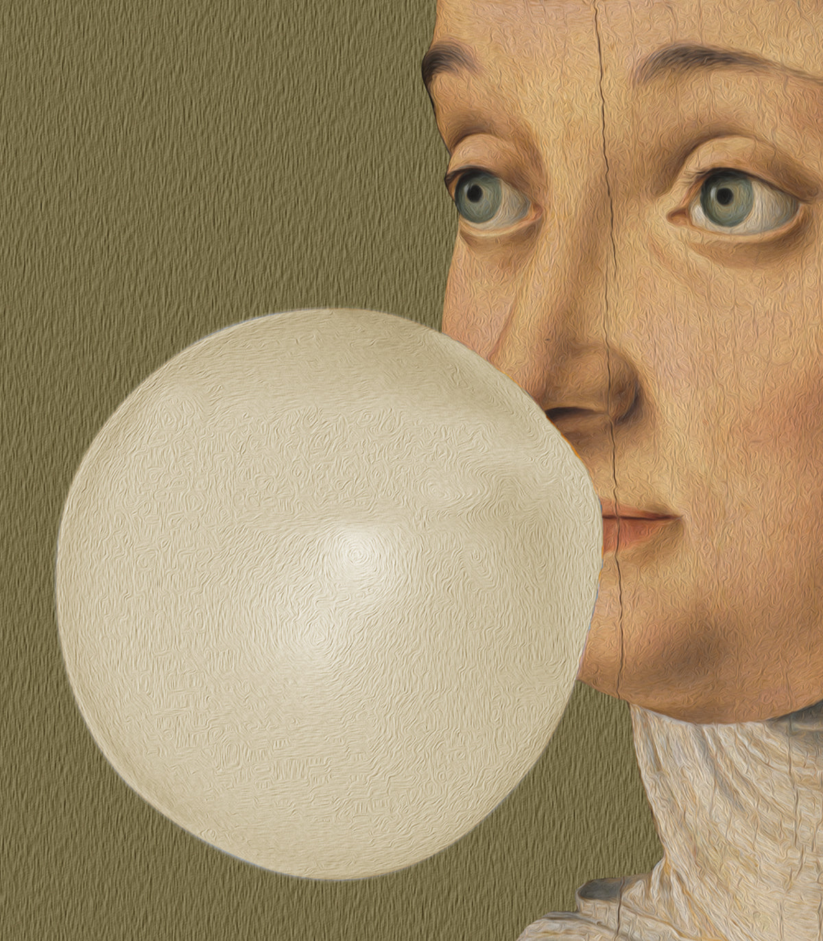 Dots Woman with Bubble Gum Olive