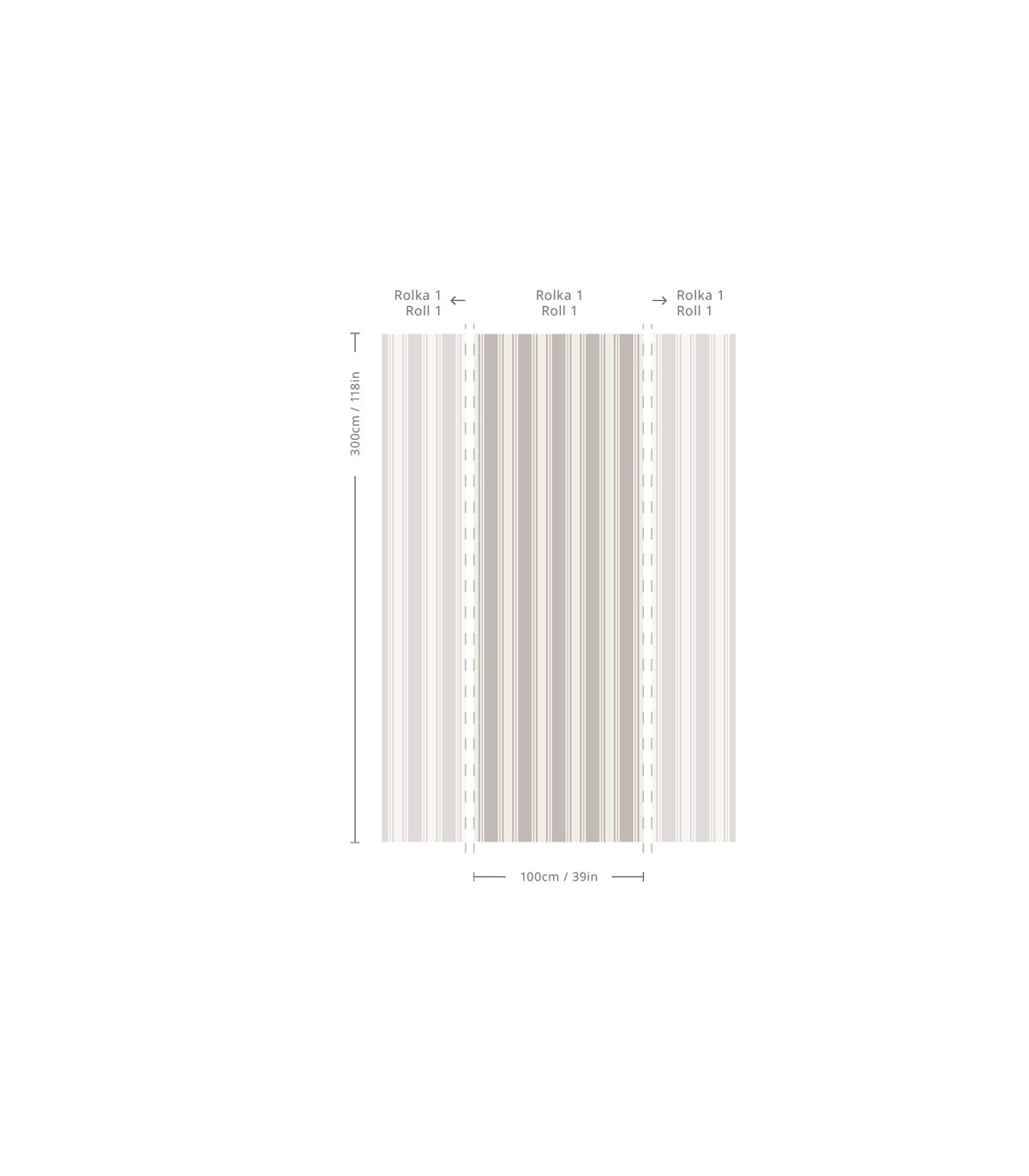 Tapeta Woven Stripe Stone Taupe - Wallcolors®