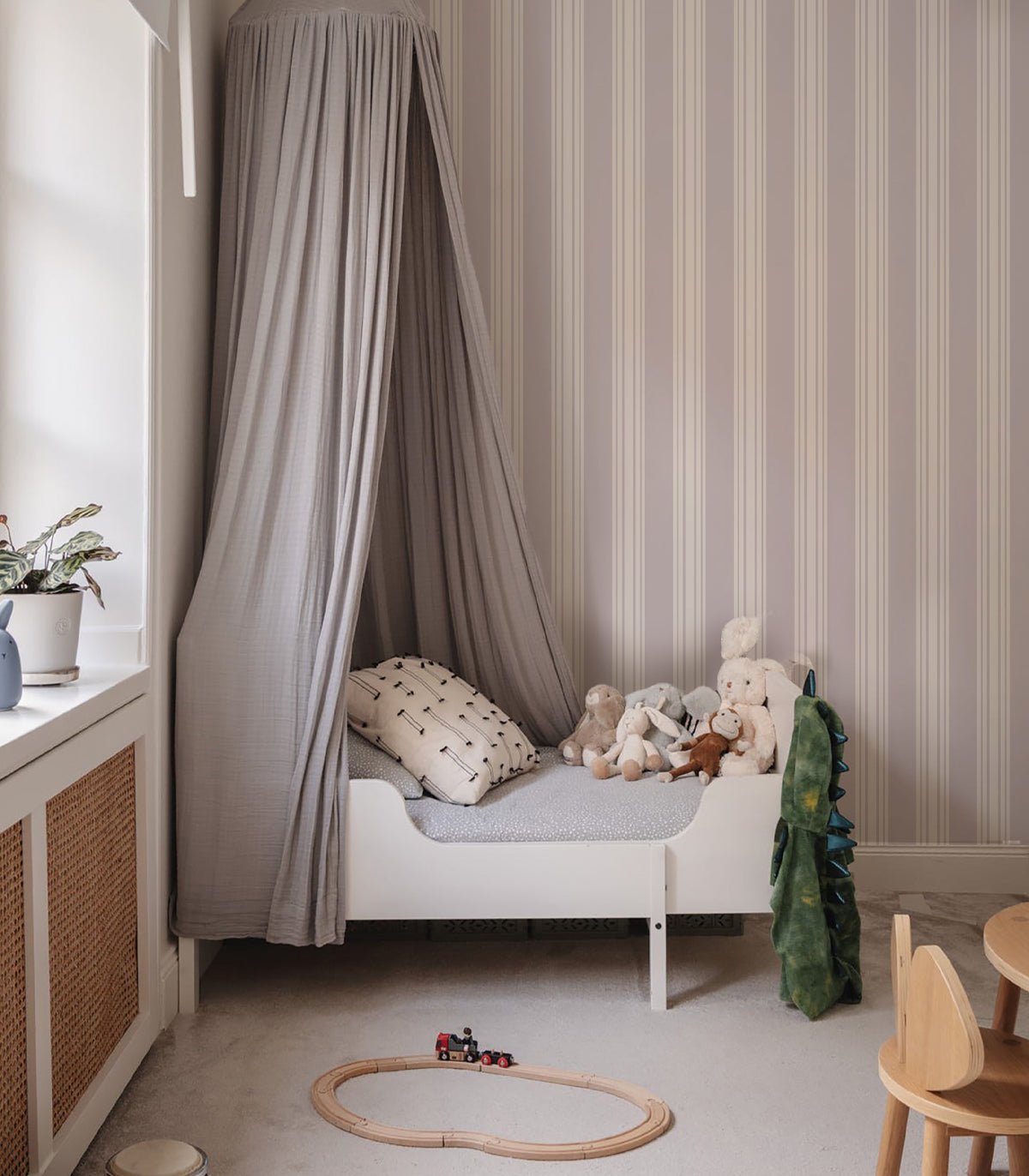 Tapeta Woven Stripe Warm Taupe - Wallcolors®