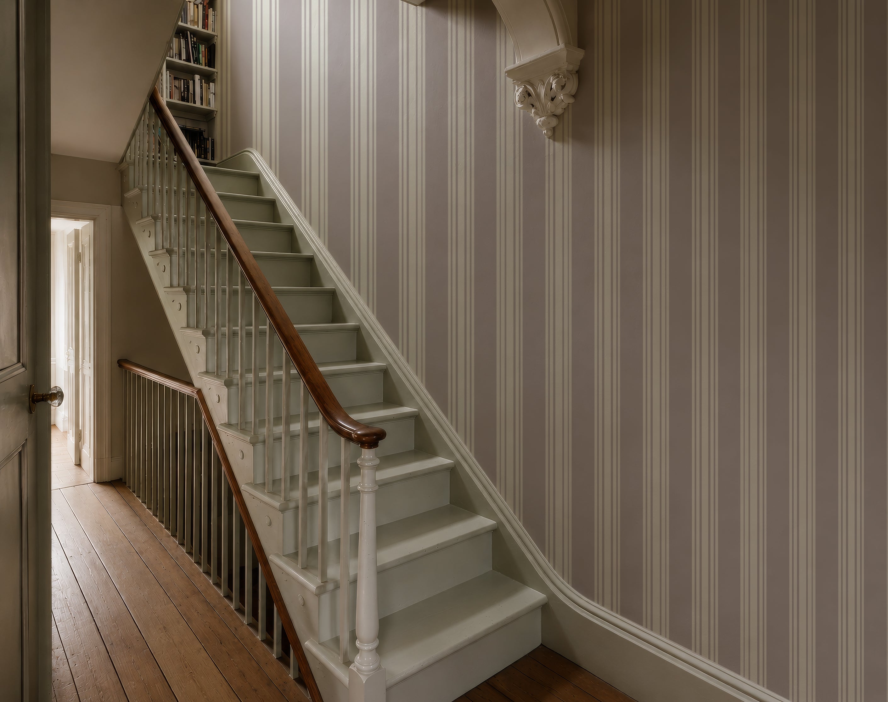 Papier peint Woven Stripe Stone Taupe